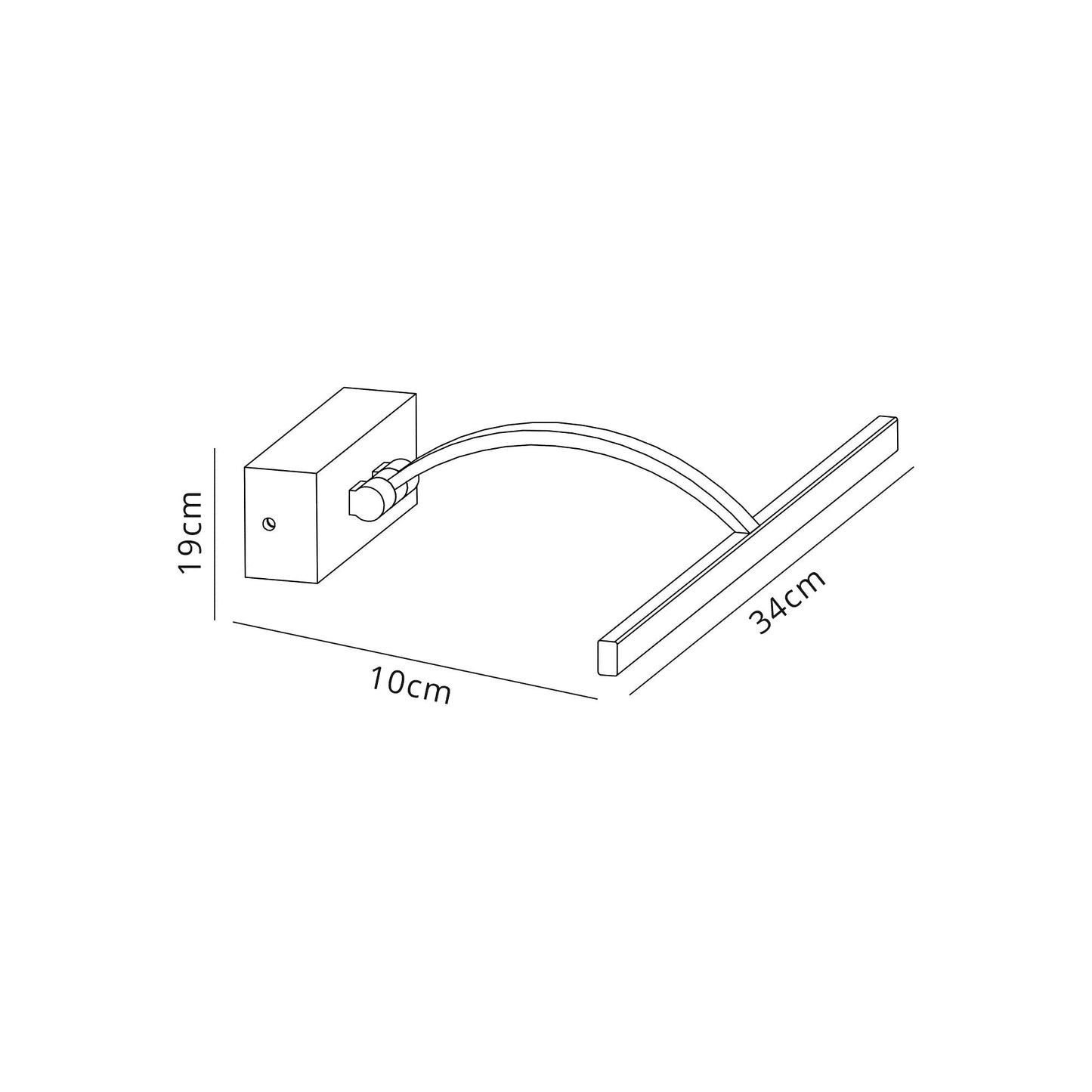Chorley Small 1 Arm Wall Lamp and Picture Light, 1 x 6W LED, 3000K, 470lm, Satin Nickel, 3yrs Warranty