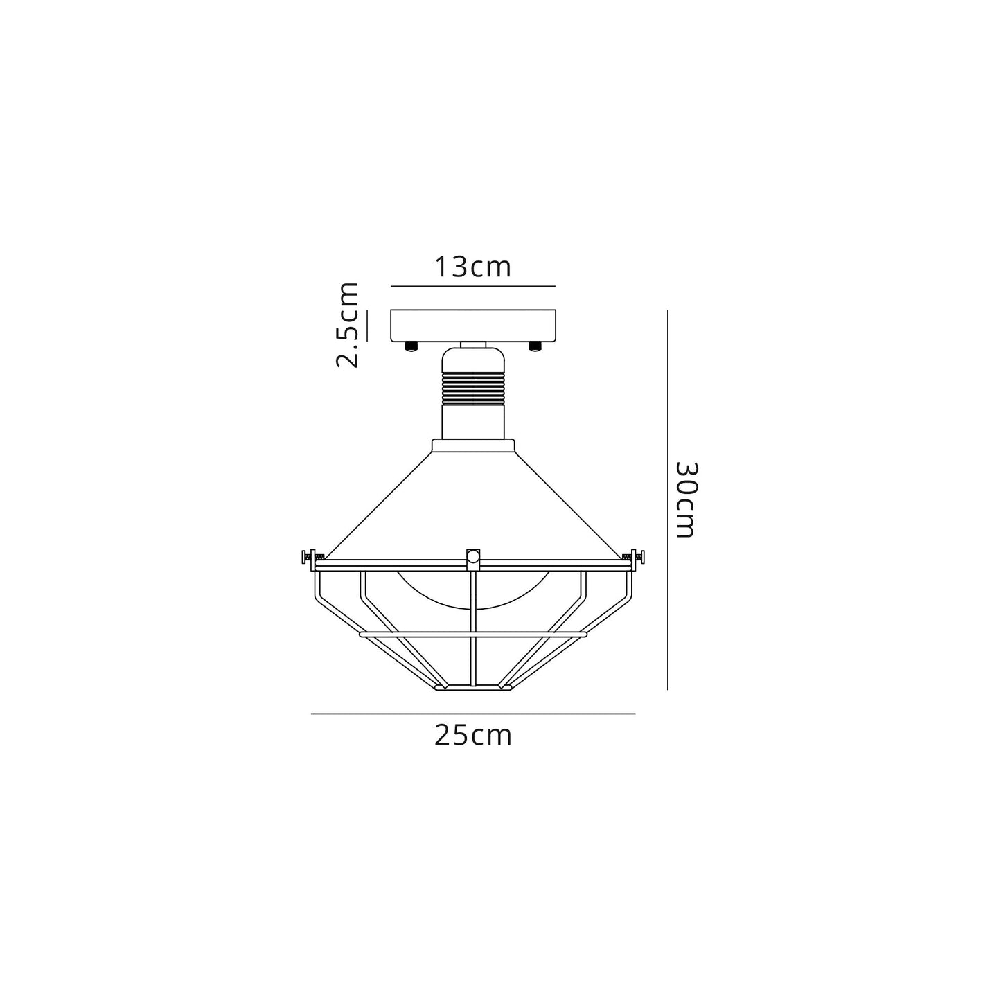 Buttermere Semi-Flush Ceiling, 1 Light E27, IP65, Anthracite and Matt White, 2yrs Warranty