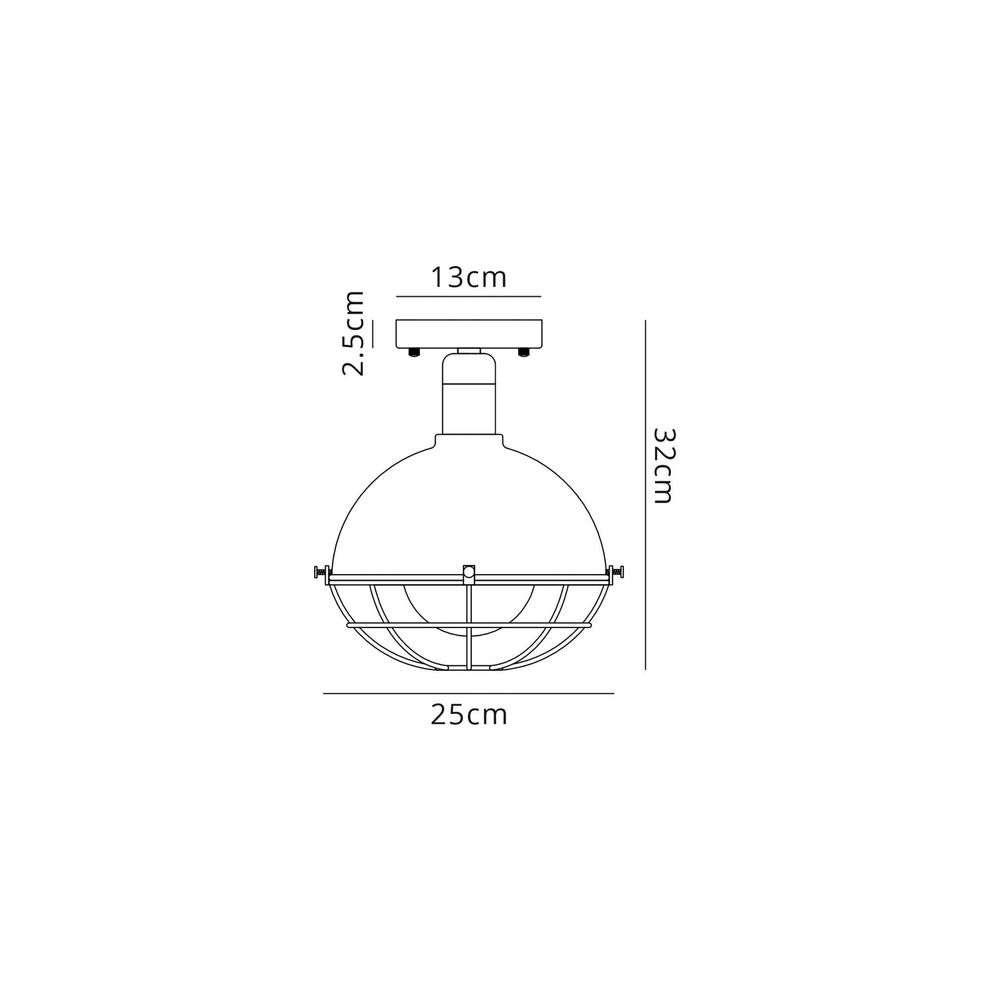Bankhall Ceiling, 1 Light E27, IP65, Matt Black and Grey, 2yrs Warranty