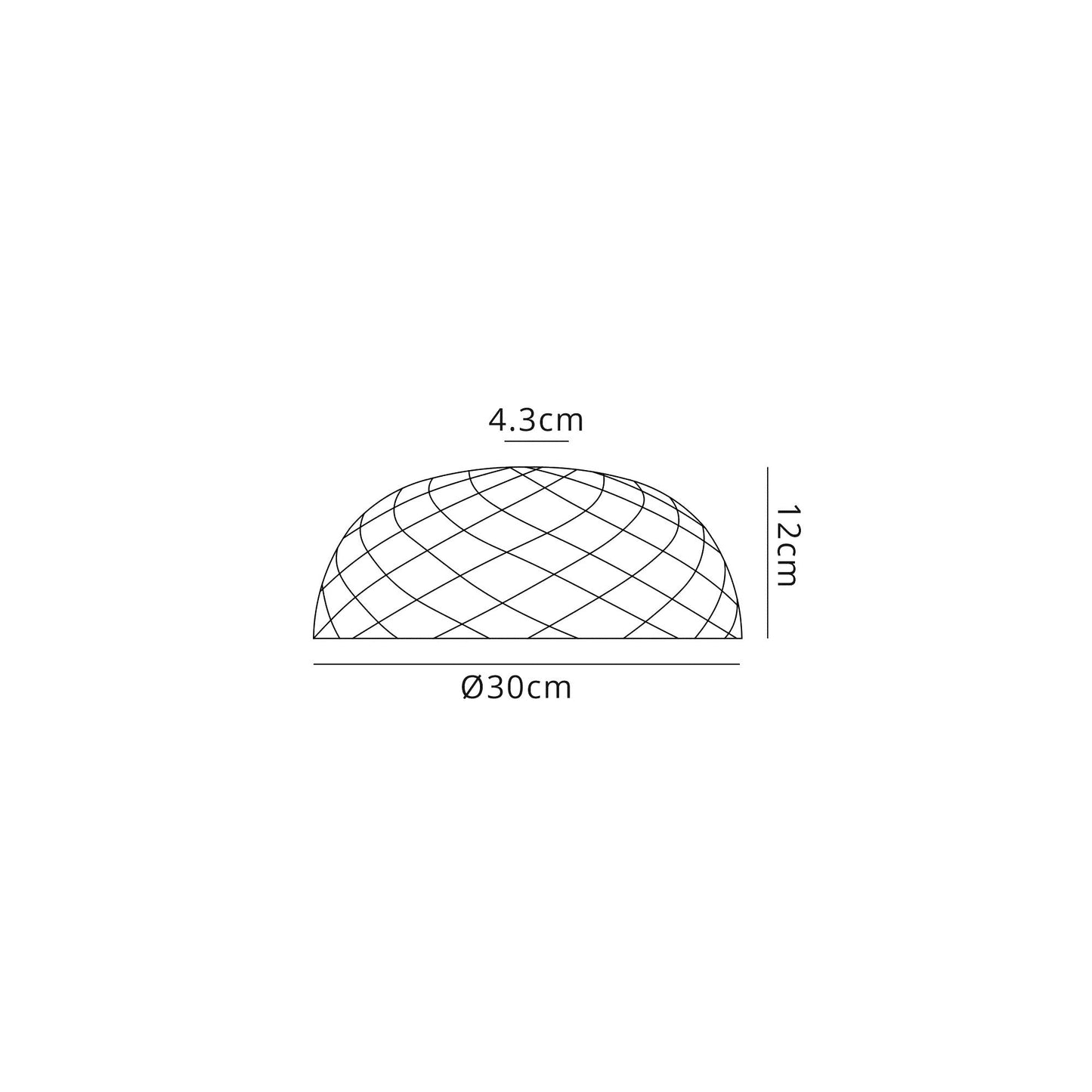 Stanley Flat Round 30cm Patterned Clear Glass Lampshade