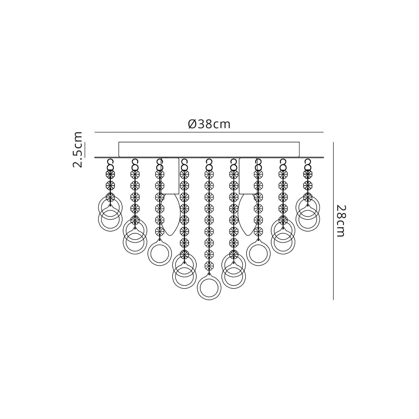Apsley Ceiling, 4 Light E14, Polished Chrome and Crystal