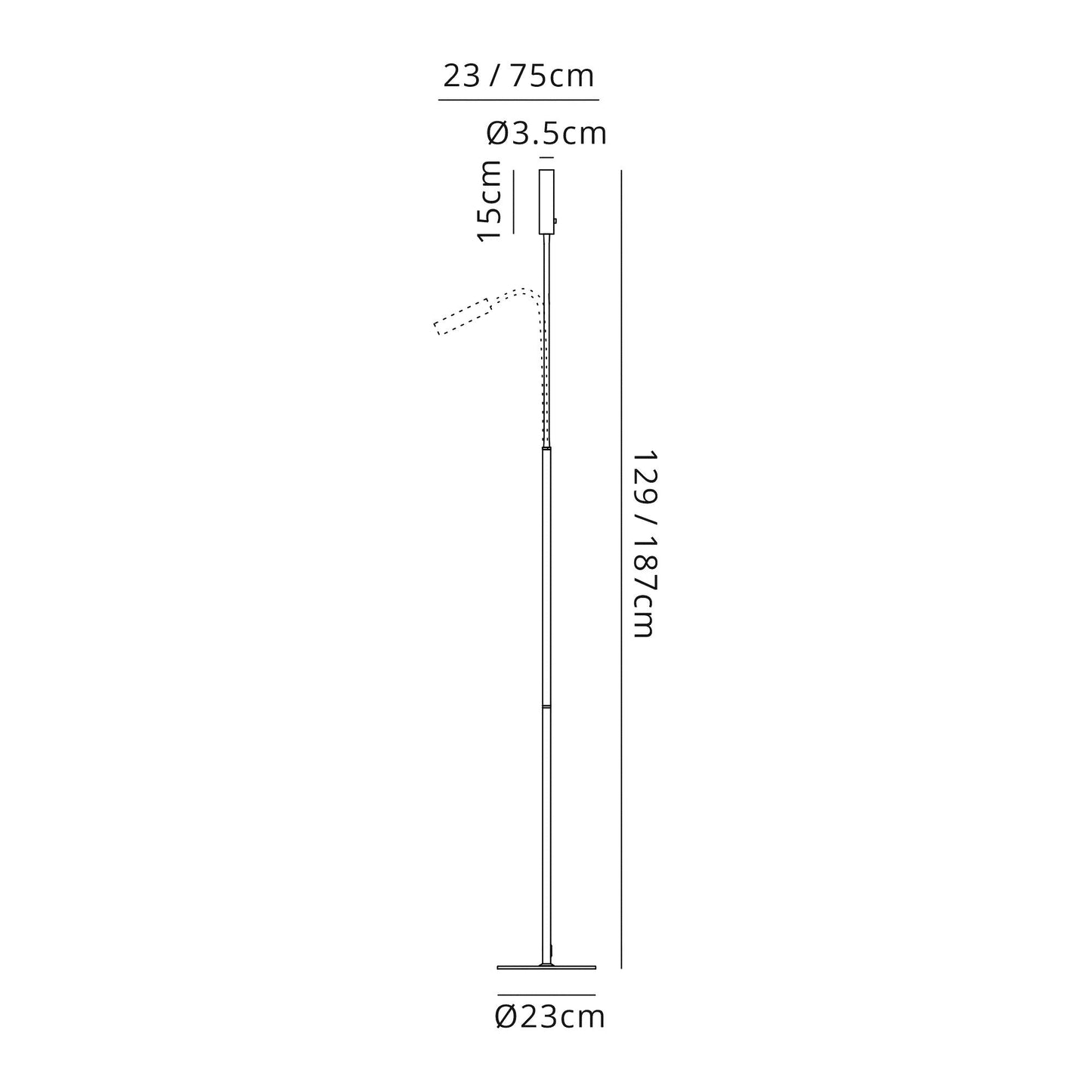 Clifton Floor Lamp, 1 Light Adjustable Switched, 1 x 7W LED, 3000K, 436lm, Black and Satin Copper, 3yrs Warranty
