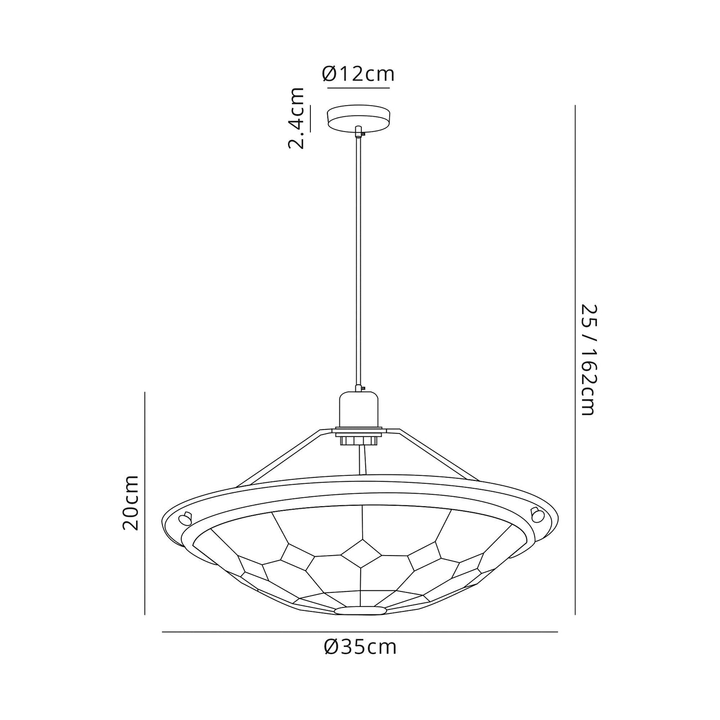 Saltney 1 Light Pendant E27 With 35cm Tiffany Shade, Cream and Grey and Crystal Centre and Satin Nickel Brass Trim and Satin Nickel