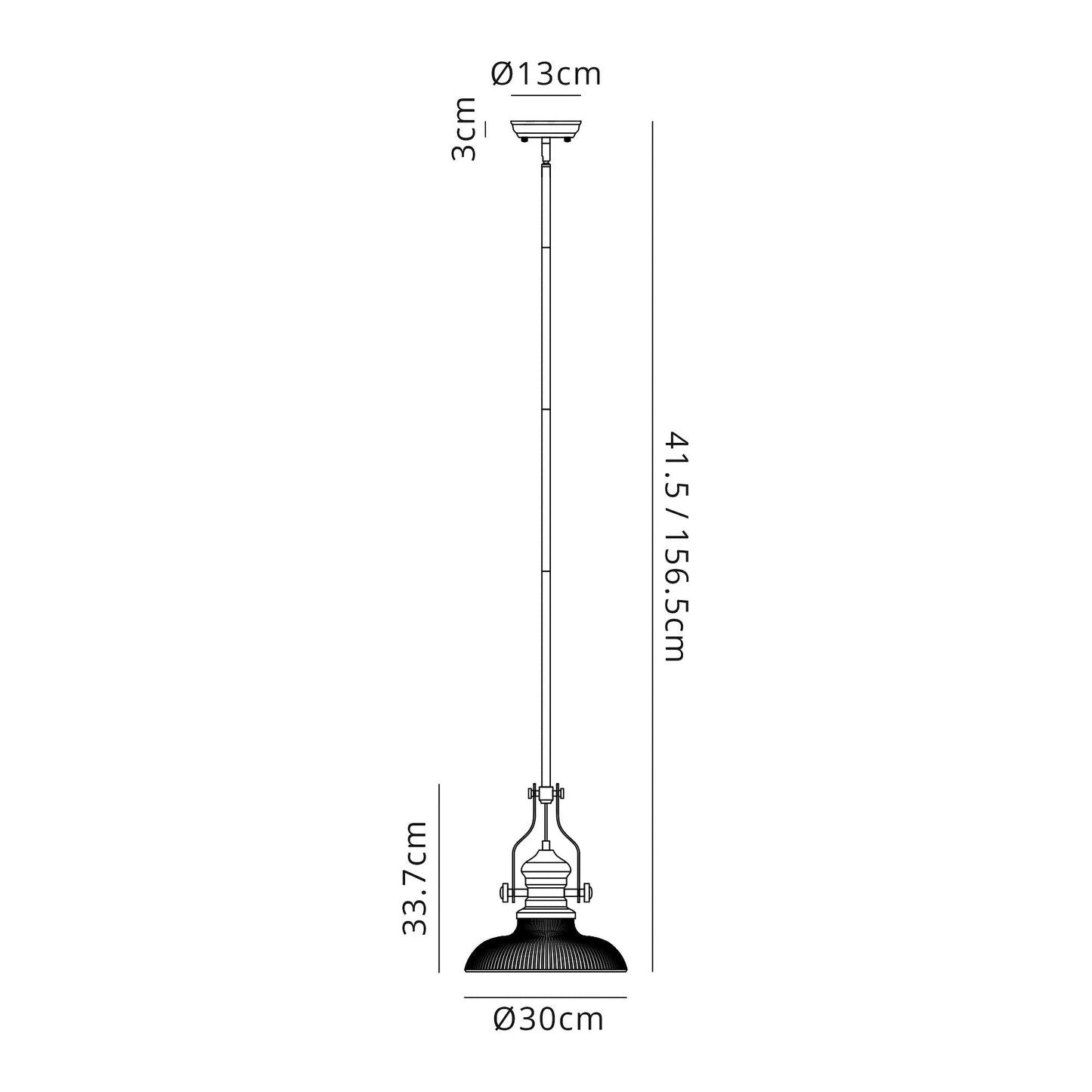 Stanley 1 Light Pendant E27 With 30cm Round Glass Shade, Antique Brass and Clear