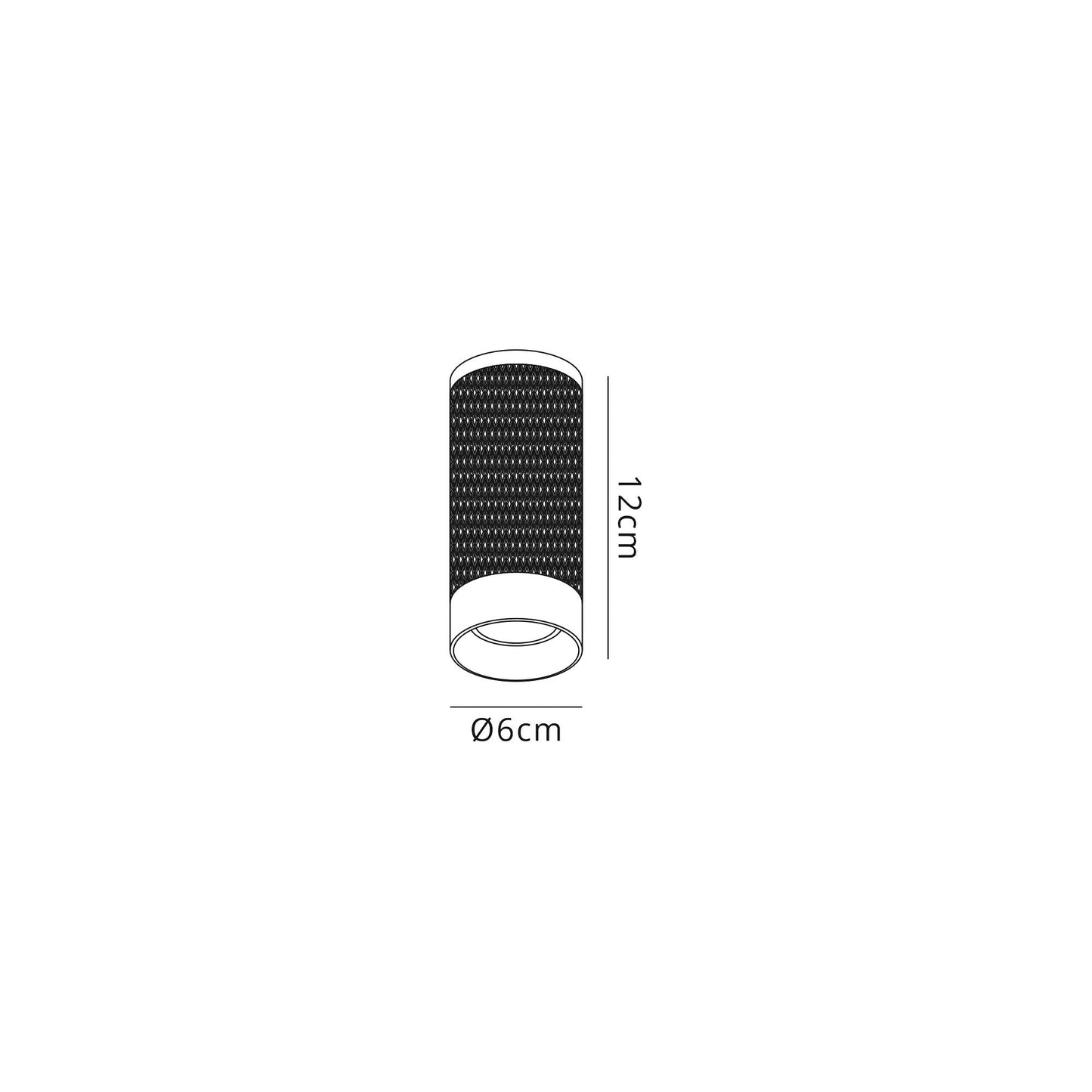 Heyes 1 Light 11cm Surface Mounted Ceiling GU10, Sand Black and Acrylic Ring