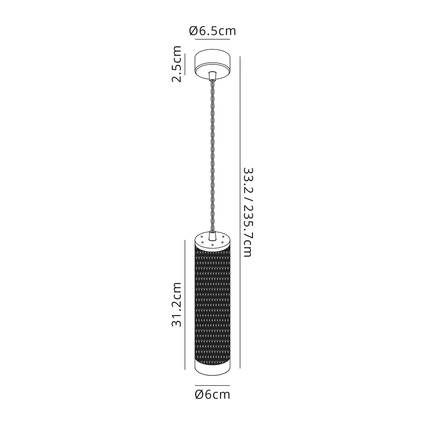 Heyes 1 Light 30cm Pendant Light GU10, Sand Black and Acrylic Ring