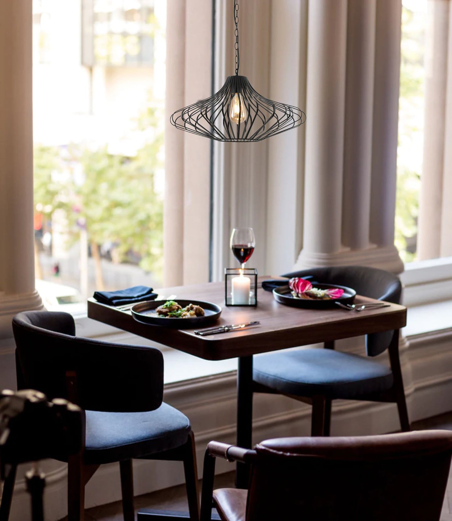 Adlington Pendant, 1 x E27, Matt Black 2
