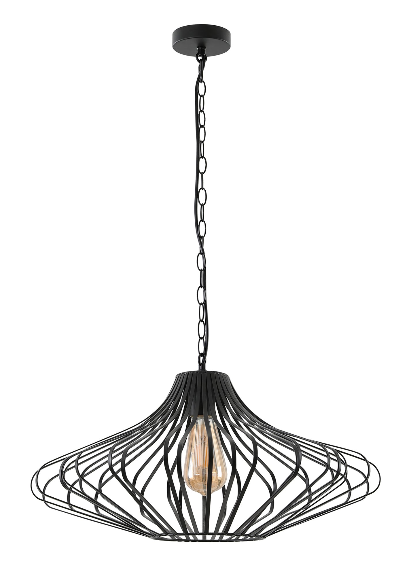 Adlington Pendant, 1 x E27, Matt Black 2