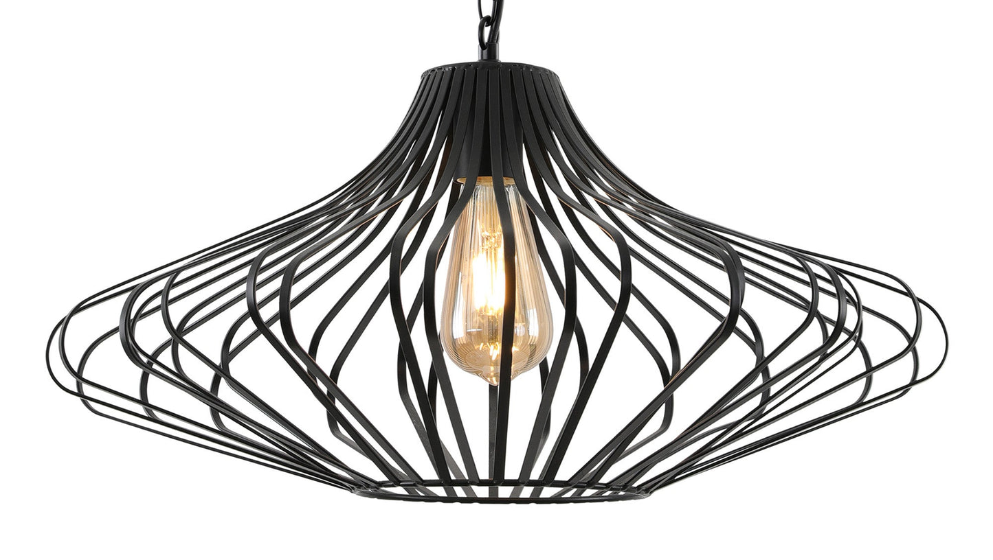 Adlington Pendant, 1 x E27, Matt Black 2