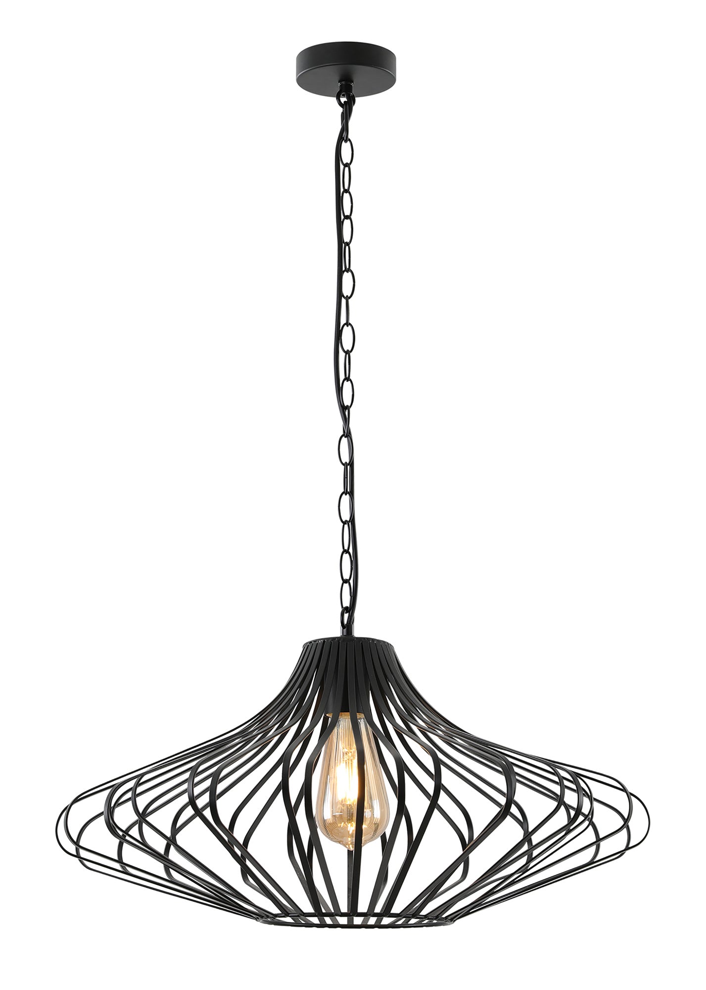 Adlington Pendant, 1 x E27, Matt Black 2