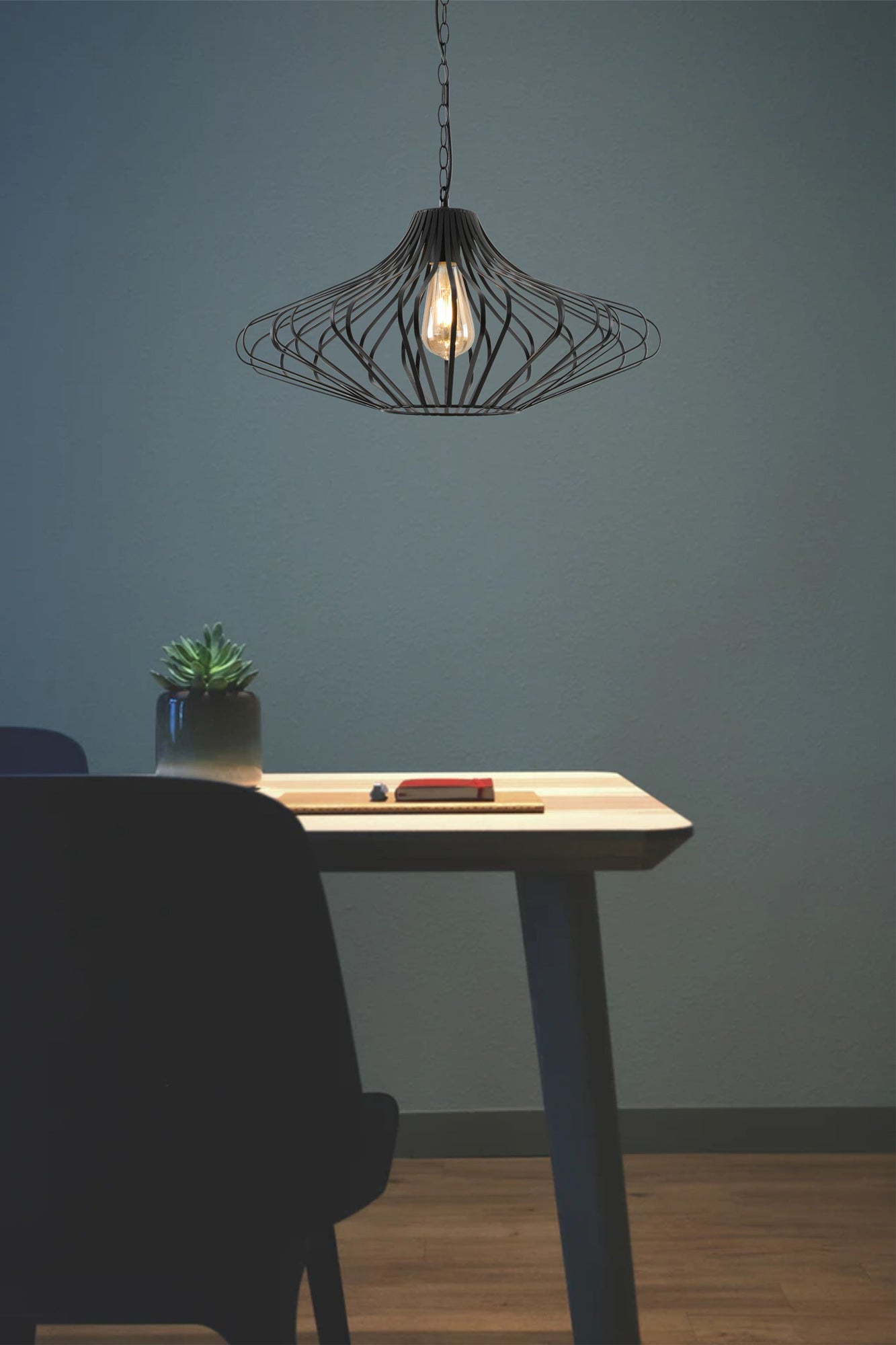 Adlington Pendant, 1 x E27, Matt Black 2