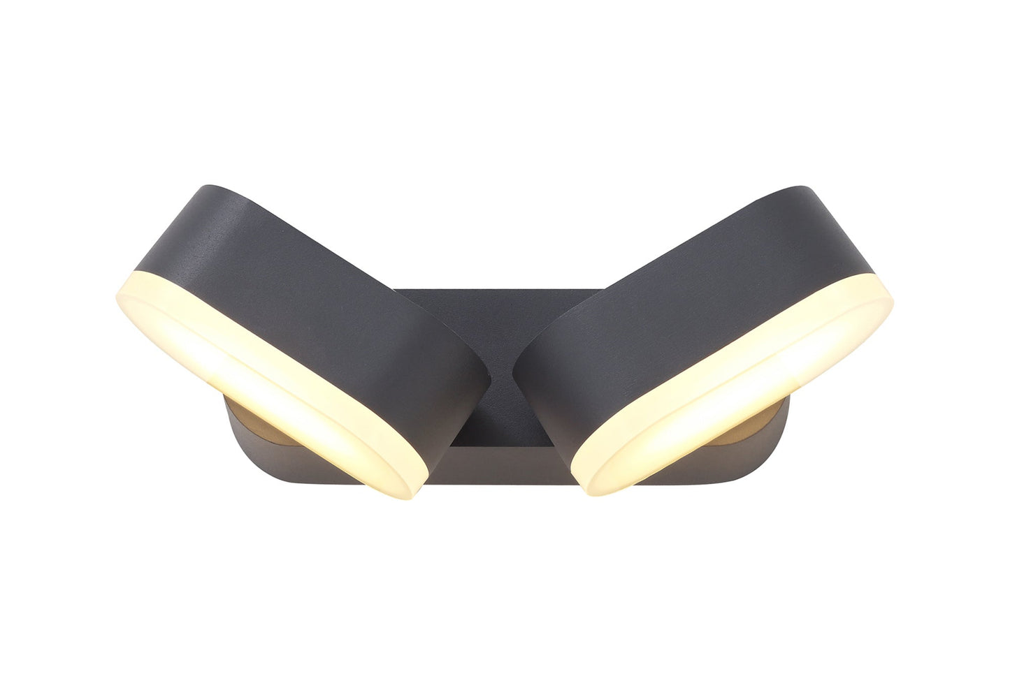 Albert 2 Light Adjustable Wall Lamp, 2 x 6W LED, 3000K, 780lm, IP54, Anthracite, 3yrs Warranty