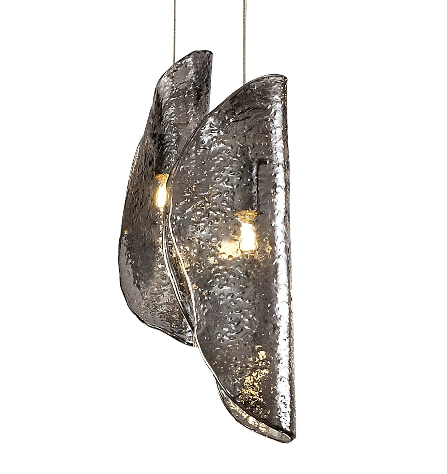 Alderley Pendant Polished Chrome and Clear & Amber & Smoked Glass