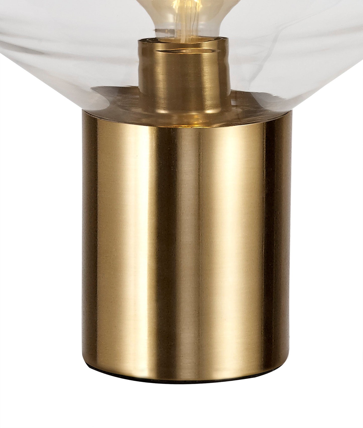 Annis Wide Table Lamp, 1 x E27, Ancient Brass and Clear Glass