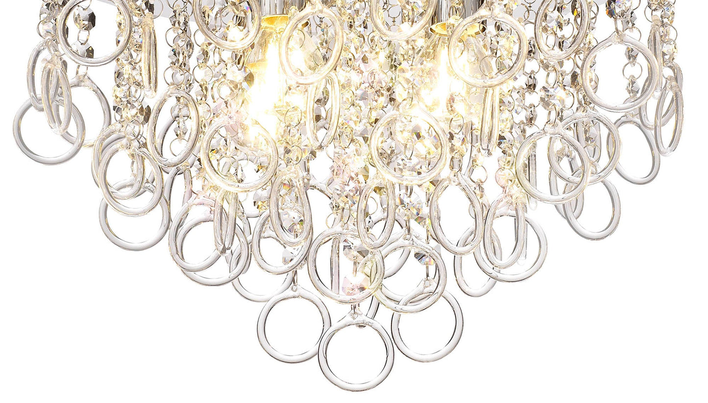 Apsley Ceiling, 4 Light E14, Polished Chrome and Crystal