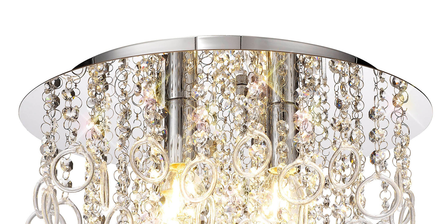Apsley Ceiling, 4 Light E14, Polished Chrome and Crystal