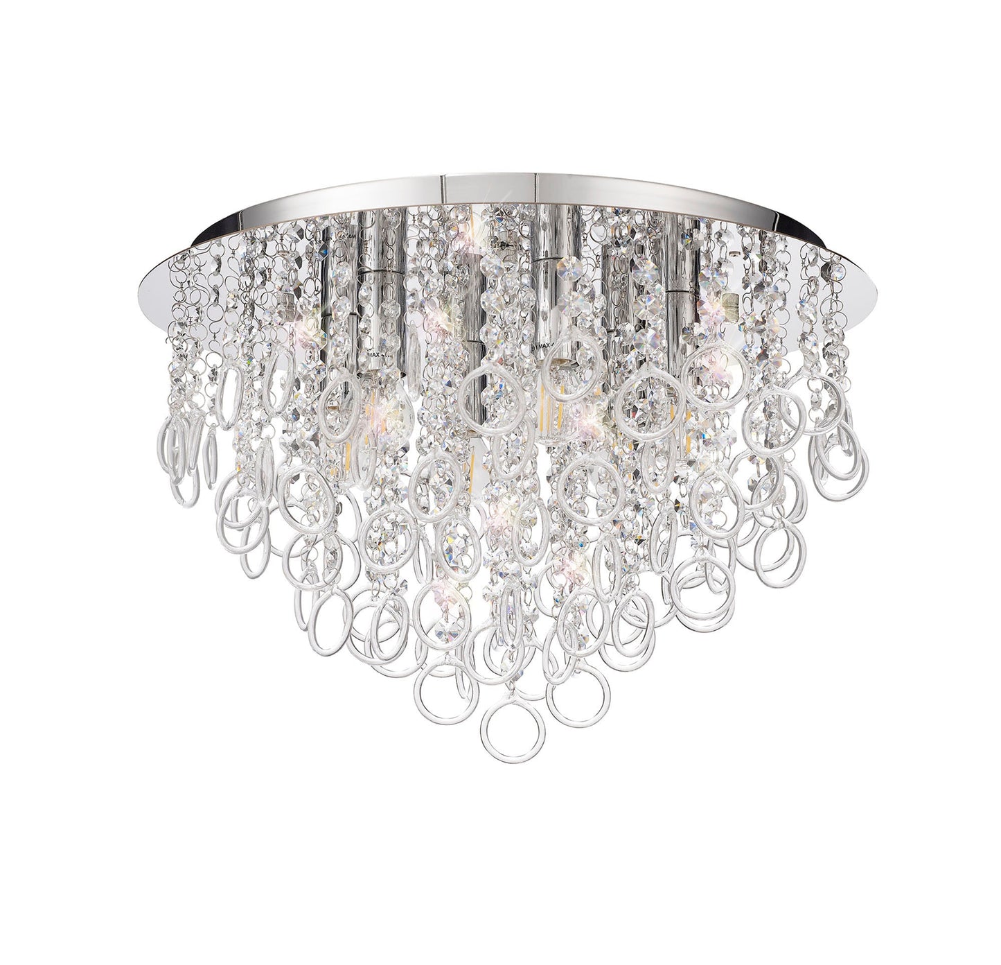 Apsley Ceiling, 6 Light E14, Polished Chrome and Crystal