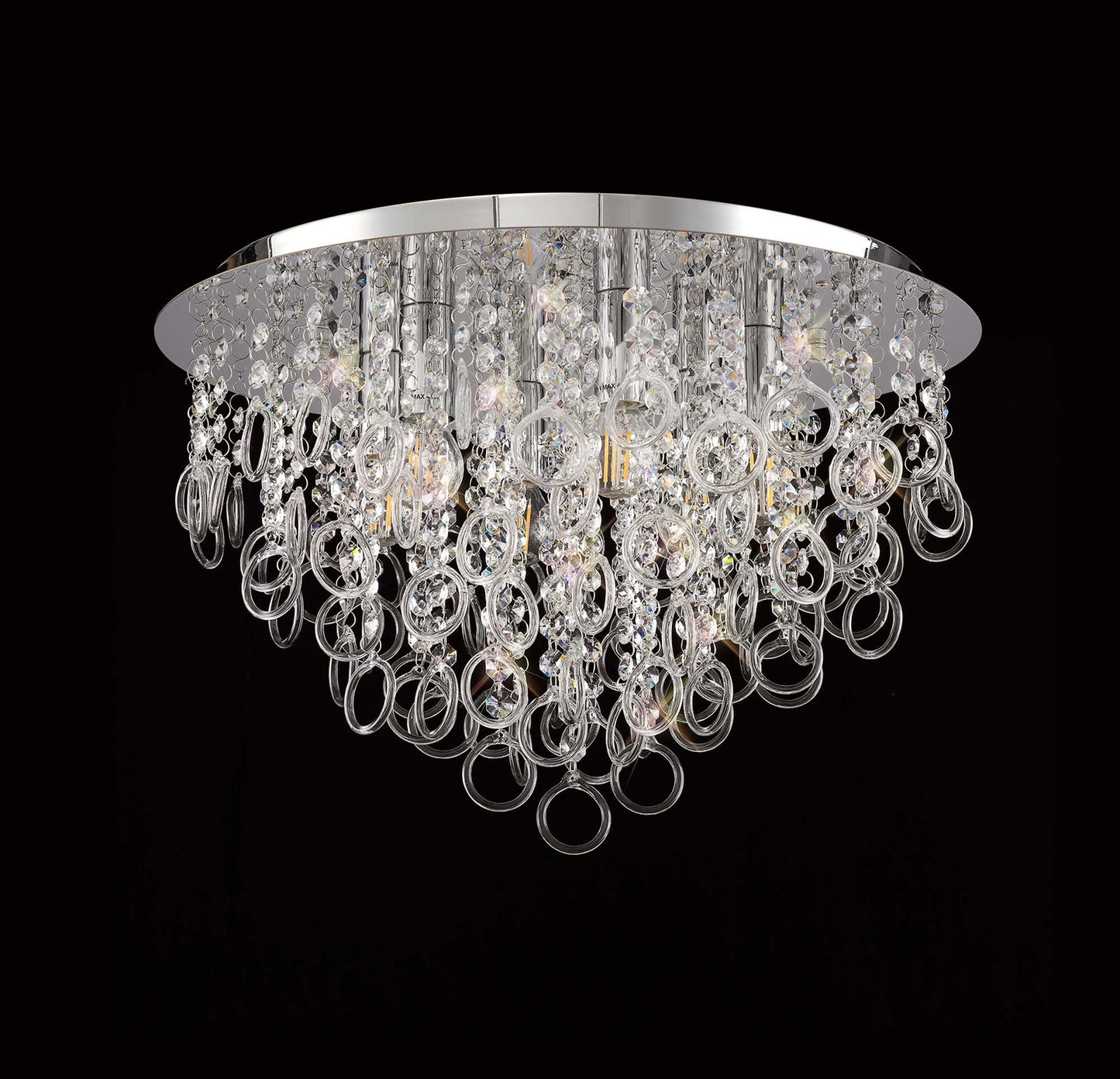 Apsley Ceiling, 6 Light E14, Polished Chrome and Crystal