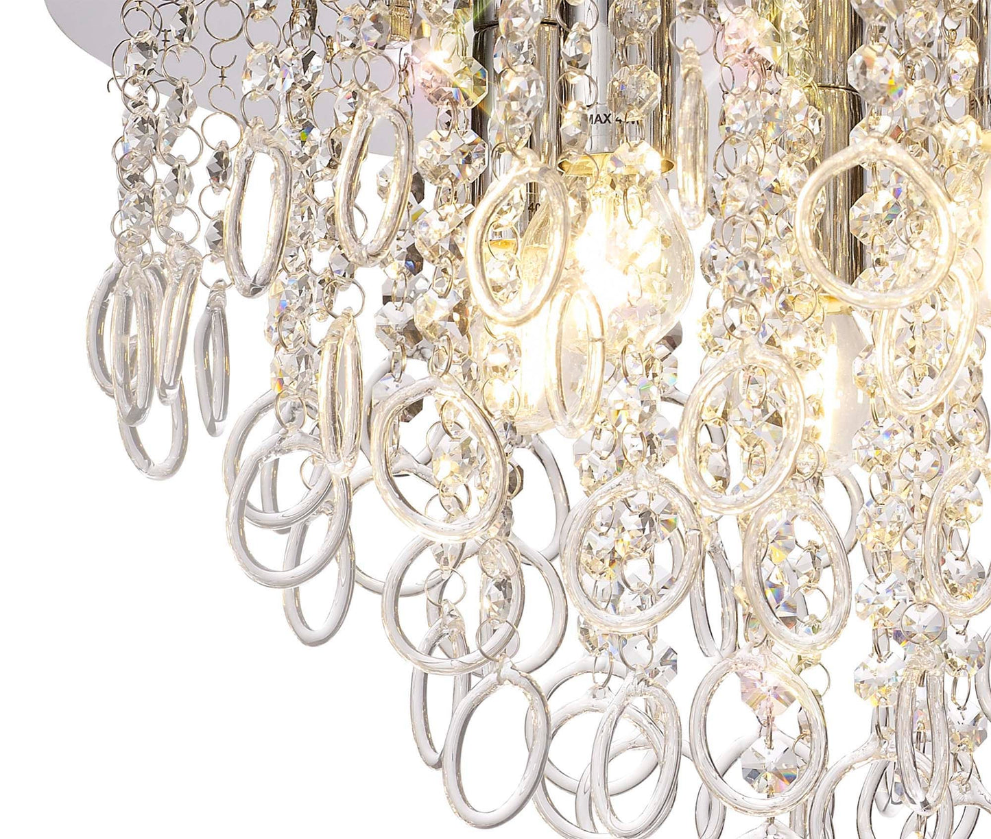 Apsley Ceiling, 6 Light E14, Polished Chrome and Crystal