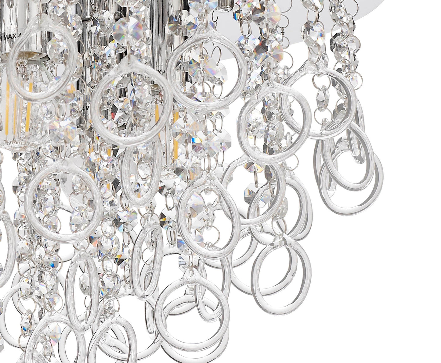 Apsley Ceiling, 6 Light E14, Polished Chrome and Crystal