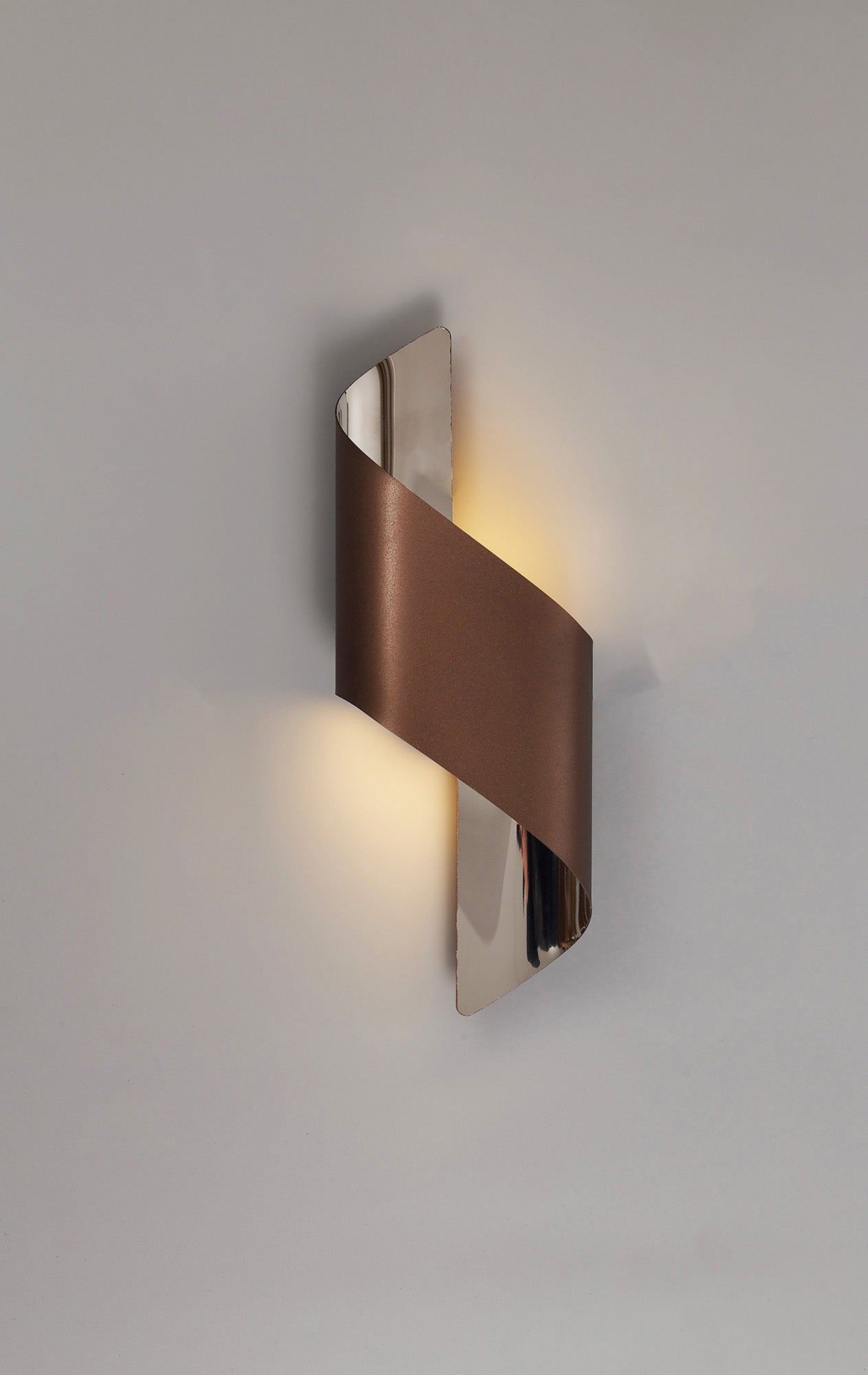 Arley Wall Lamp Small, 1 x 8W LED, 3000K, 640lm, Satin Brown and Polished Chrome, 3yrs Warranty 2