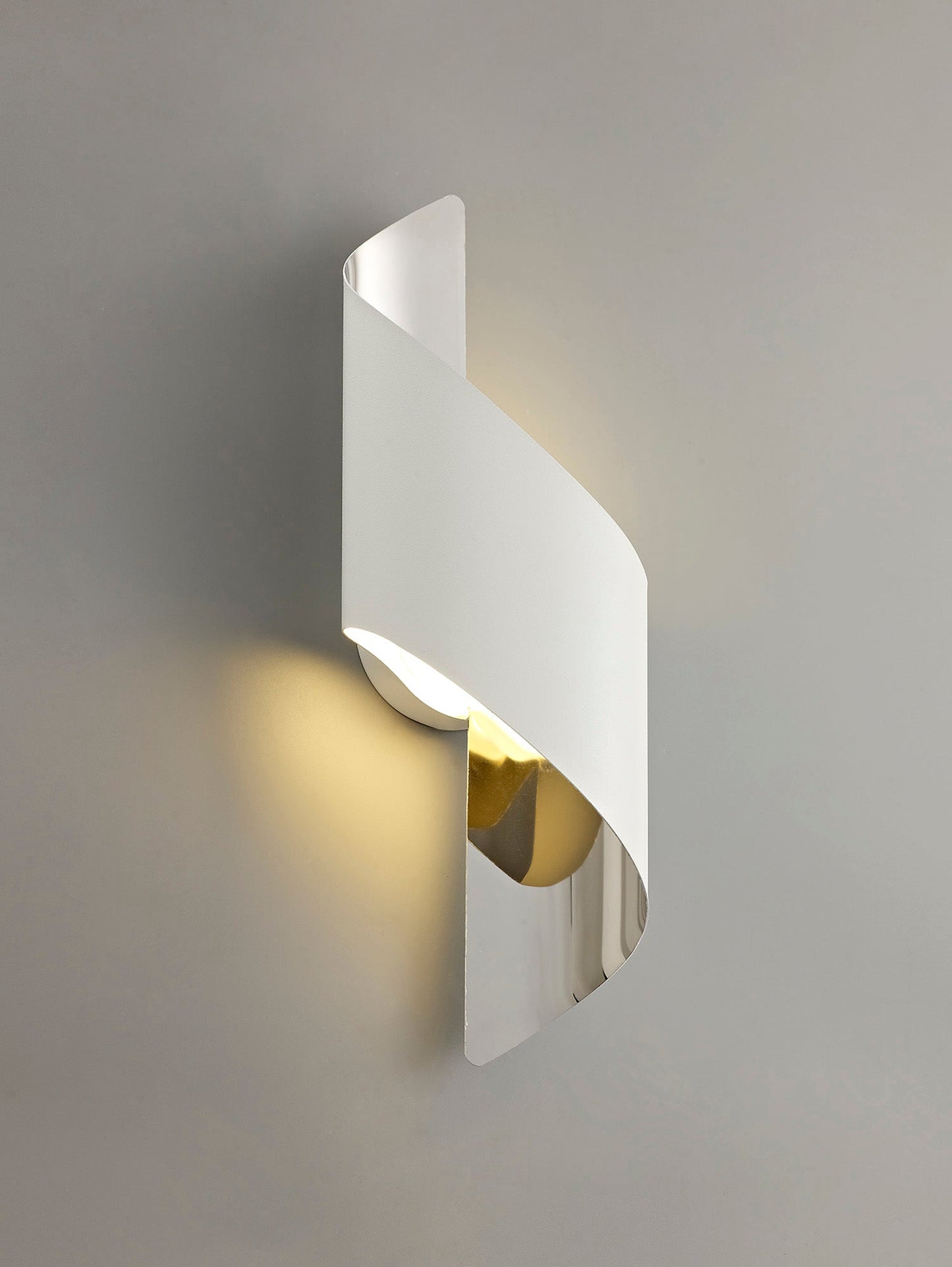 Arley Wall Lamp Small, 1 x 8W LED, 3000K, 640lm, White and Polished Chrome, 3yrs Warranty 2