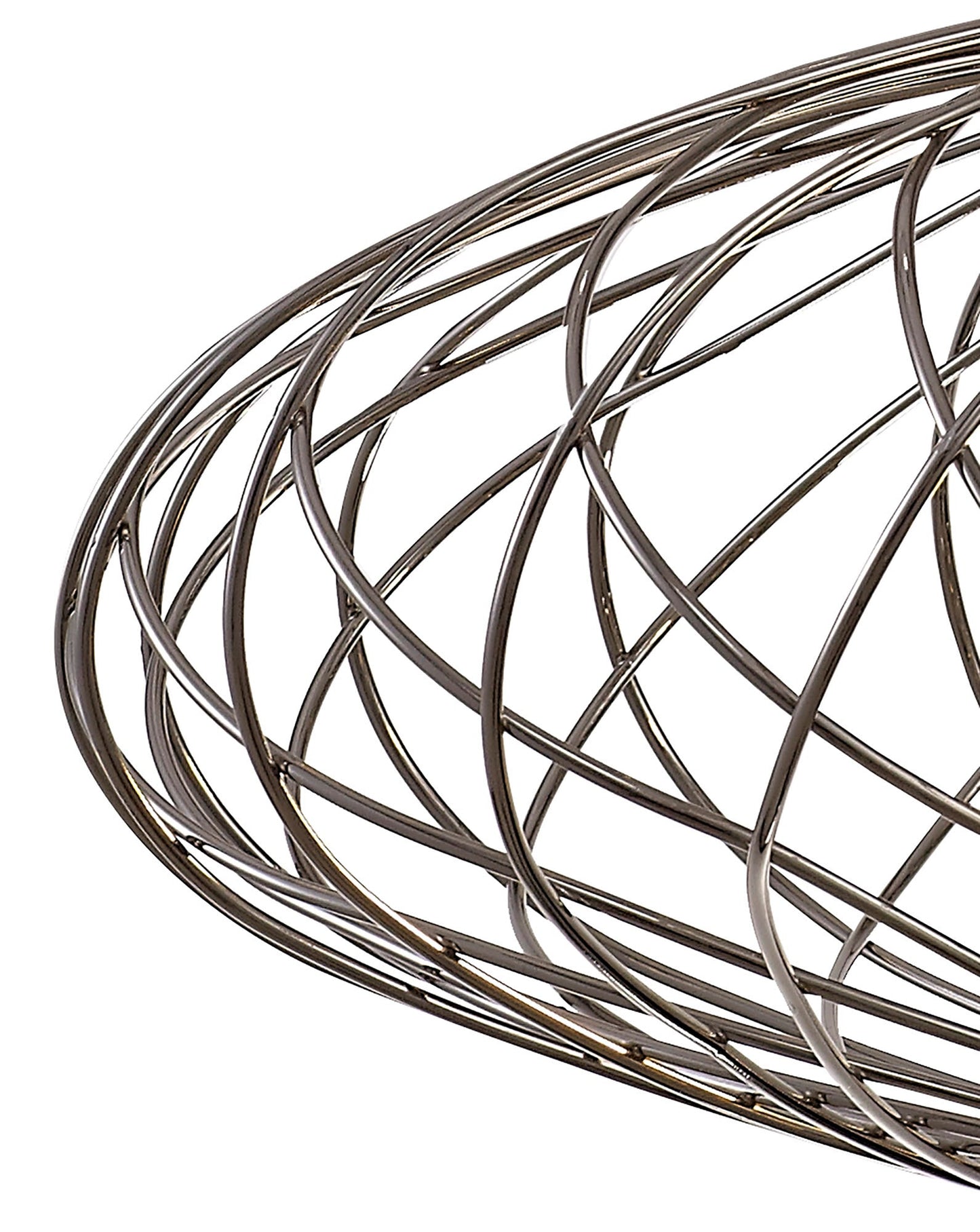 Ashley Elliptical Sphere Pendant, 1 x E27, Polished Nickel 2