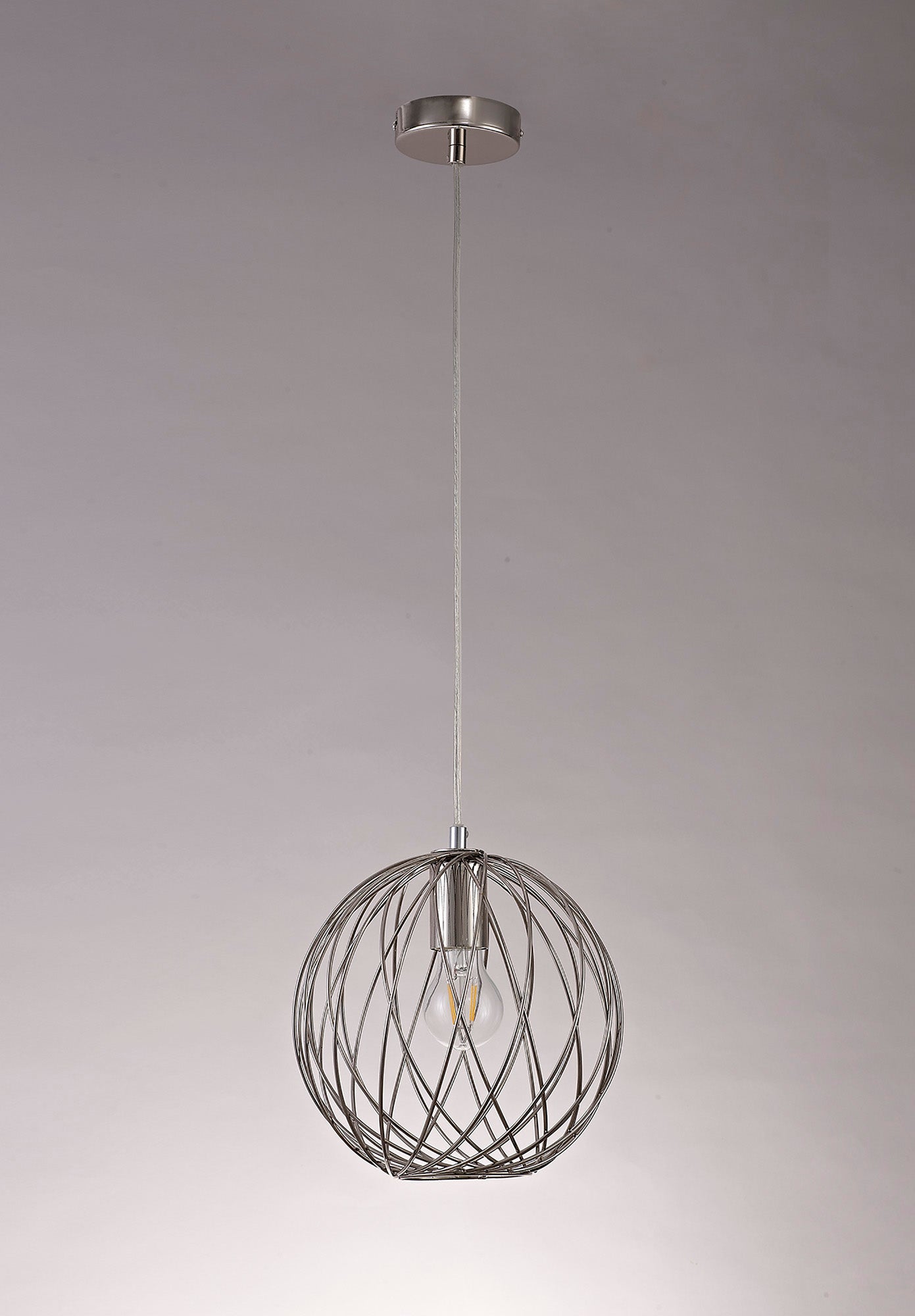 Ashley Sphere Pendant, 1 x E27, Polished Nickel 2
