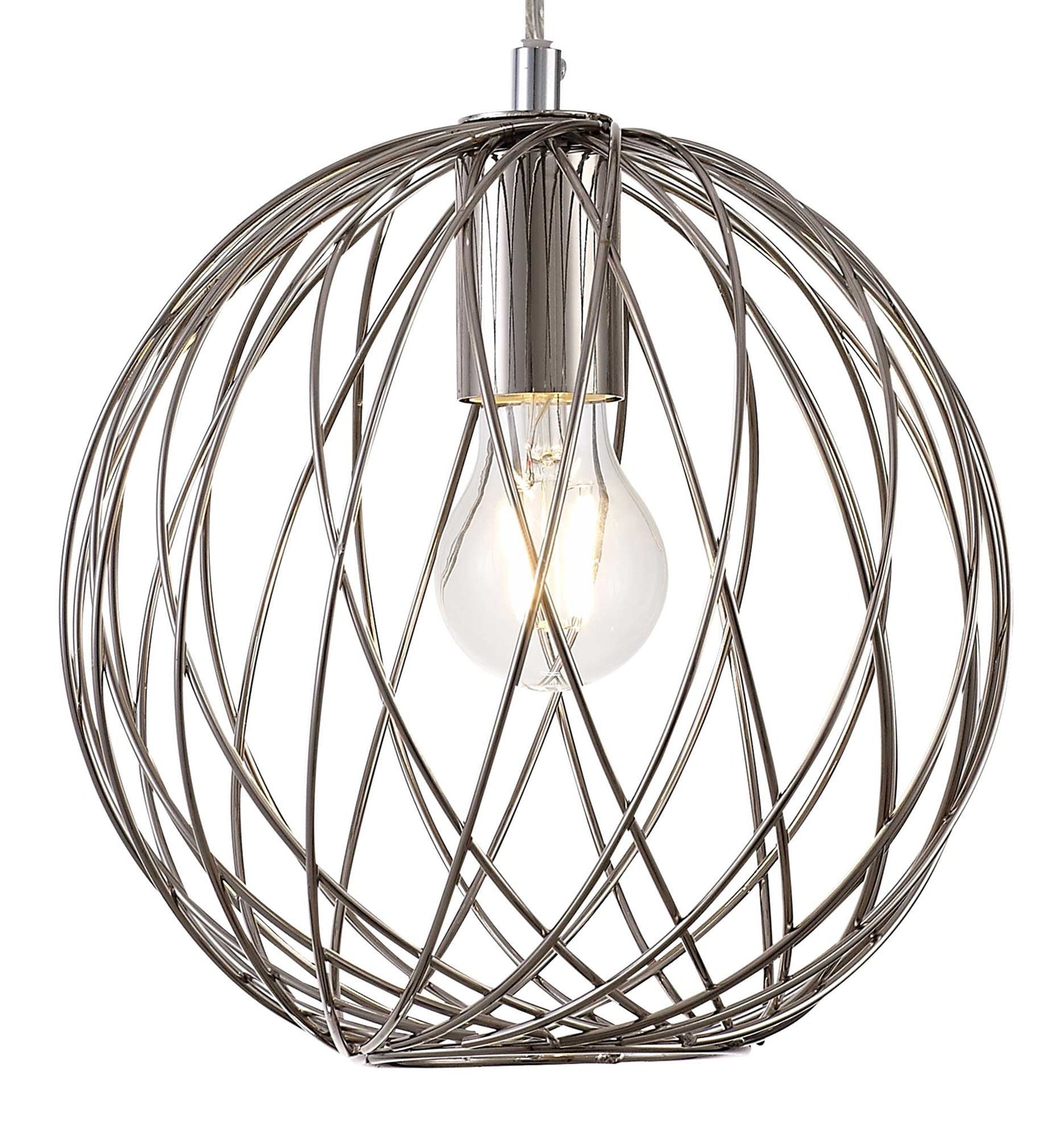 Ashley Sphere Pendant, 1 x E27, Polished Nickel 2