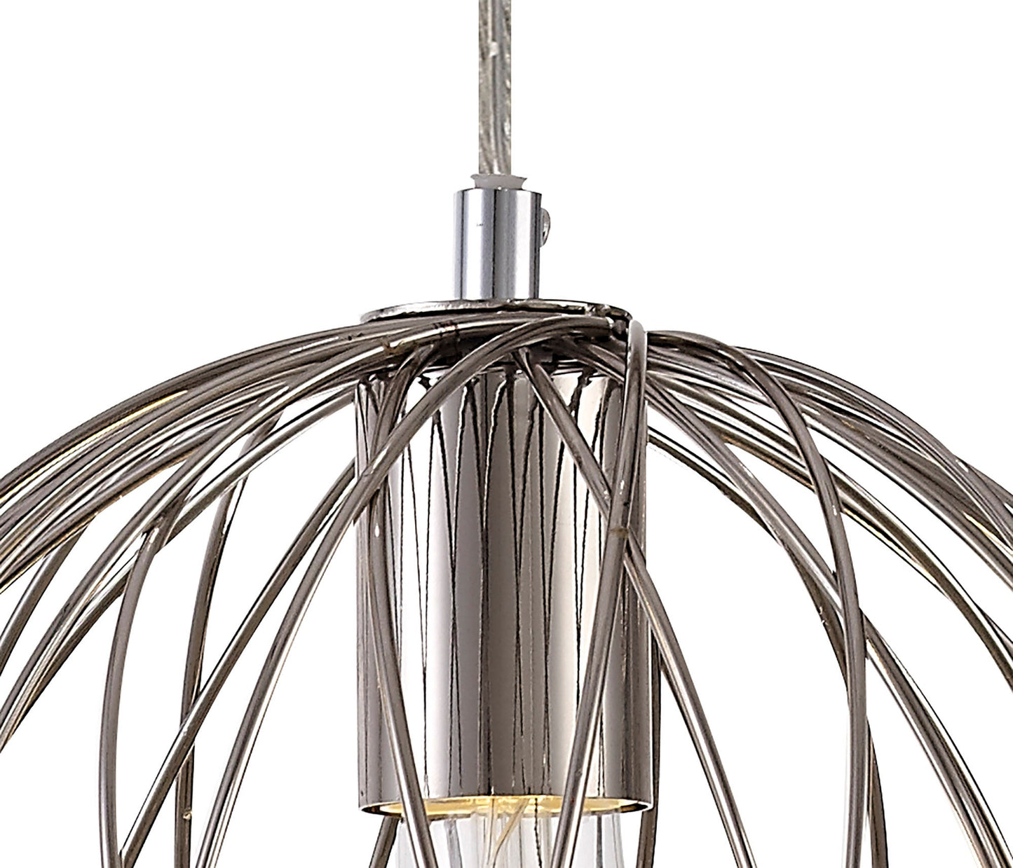 Ashley Sphere Pendant, 1 x E27, Polished Nickel 2