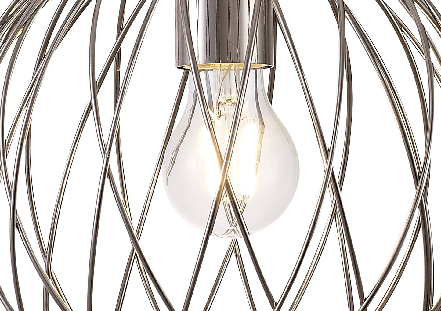 Ashley Sphere Pendant, 1 x E27, Polished Nickel 2