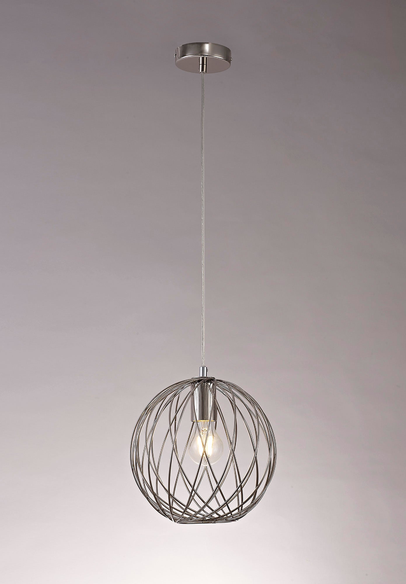 Ashley Sphere Pendant, 1 x E27, Polished Nickel 2