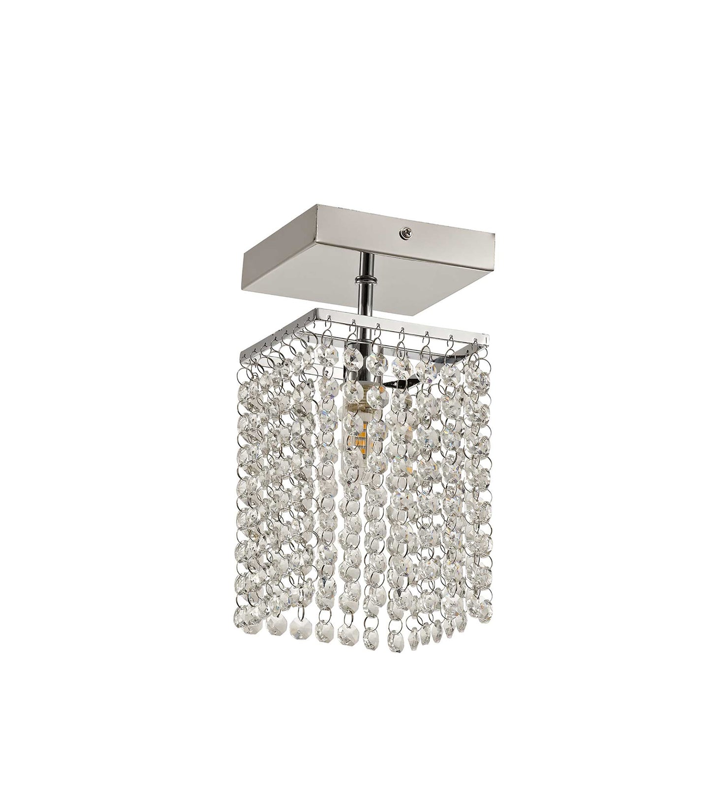 Ashworth Ceiling Light, 1 x G9, IP44, Polished Chrome and Crystal 2
