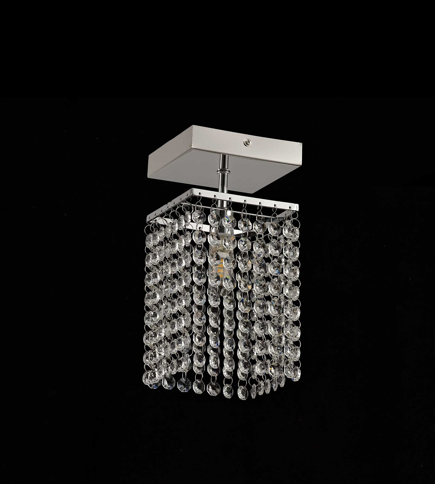 Ashworth Ceiling Light, 1 x G9, IP44, Polished Chrome and Crystal 2