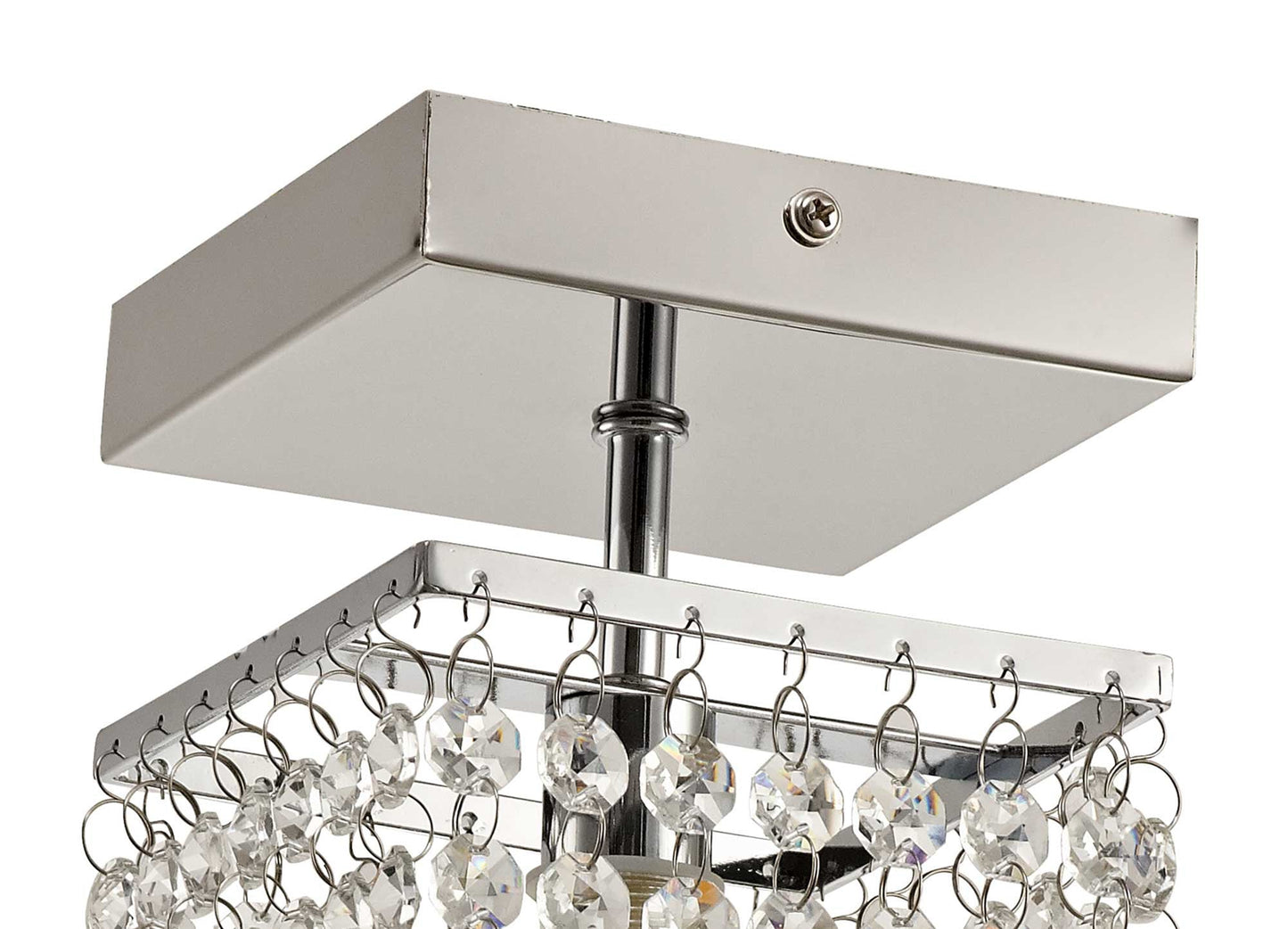 Ashworth Ceiling Light, 1 x G9, IP44, Polished Chrome and Crystal 2