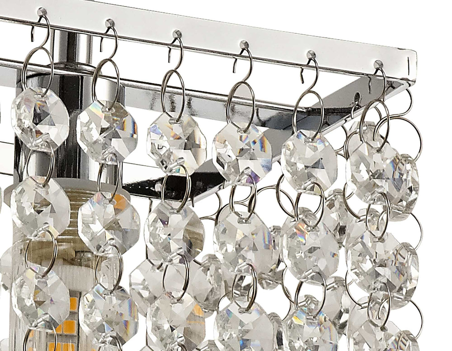 Ashworth Ceiling Light, 1 x G9, IP44, Polished Chrome and Crystal 2