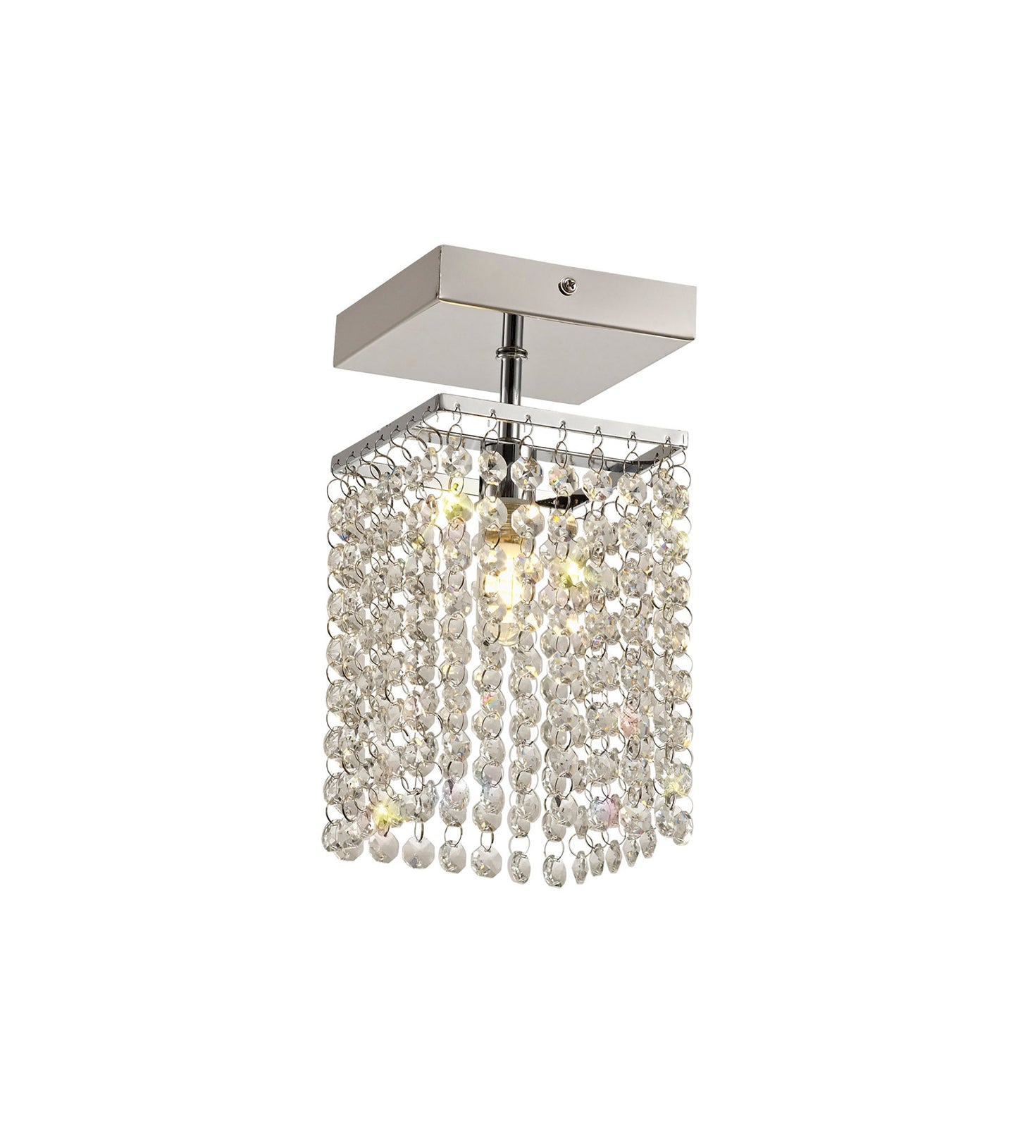 Ashworth Ceiling Light, 1 x G9, IP44, Polished Chrome and Crystal 2