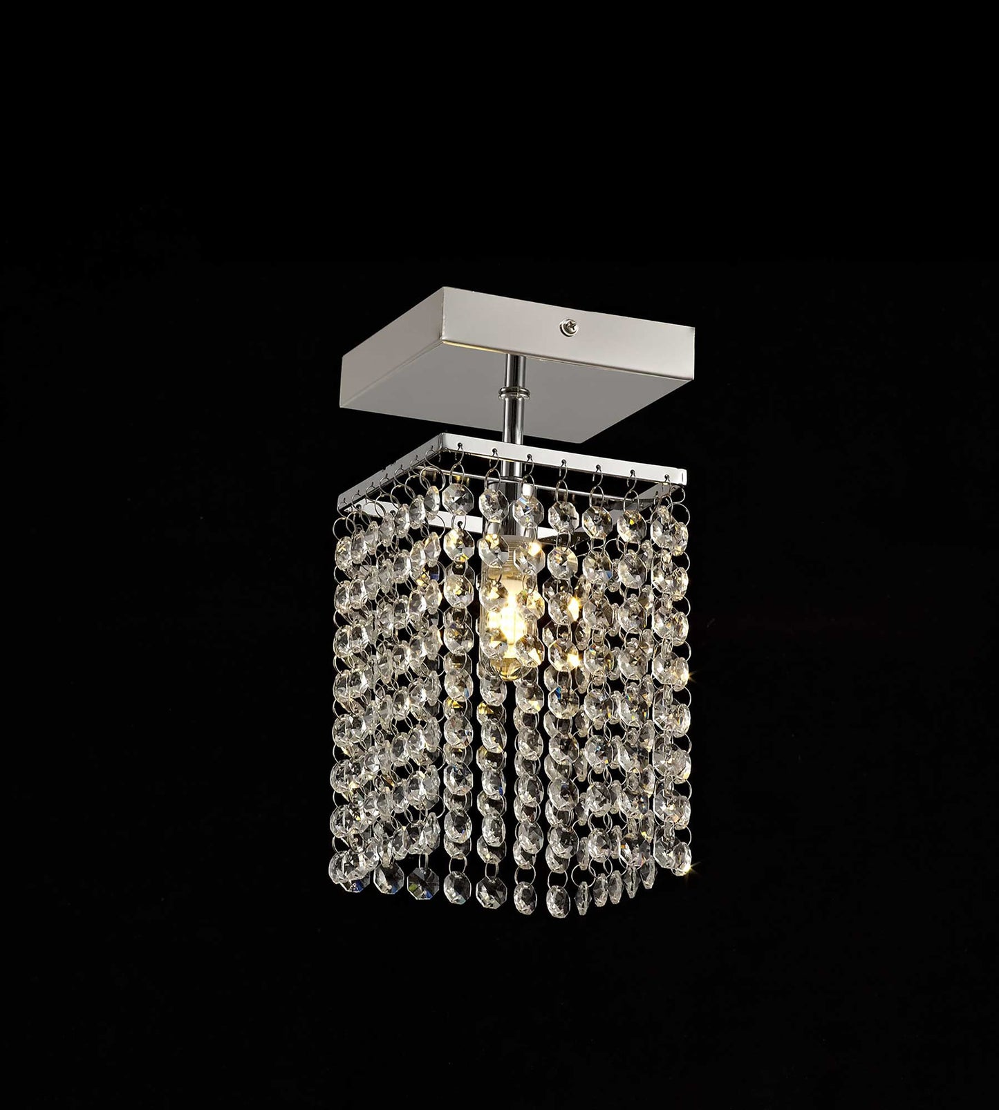 Ashworth Ceiling Light, 1 x G9, IP44, Polished Chrome and Crystal 2