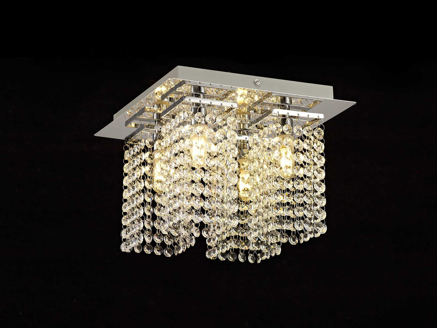 Ashworth Ceiling Light, 4 x G9, IP44, Polished Chrome and Crystal 2