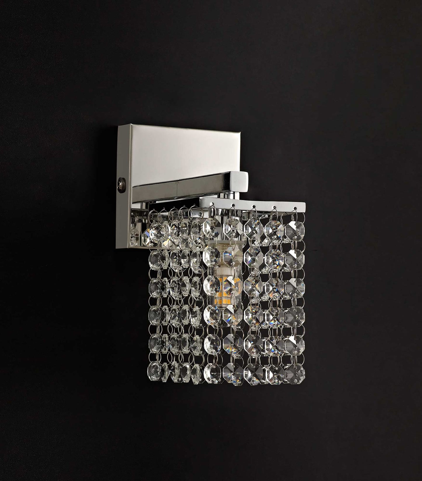 Ashworth Wall Lamp, 1 x G9, IP44, Polished Chrome and Crystal 2