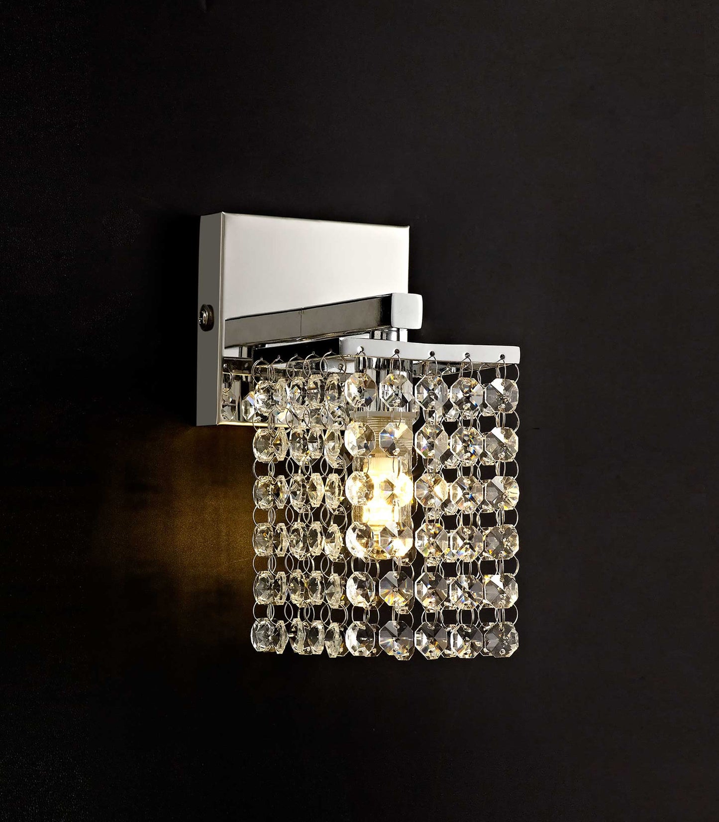 Ashworth Wall Lamp, 1 x G9, IP44, Polished Chrome and Crystal 2
