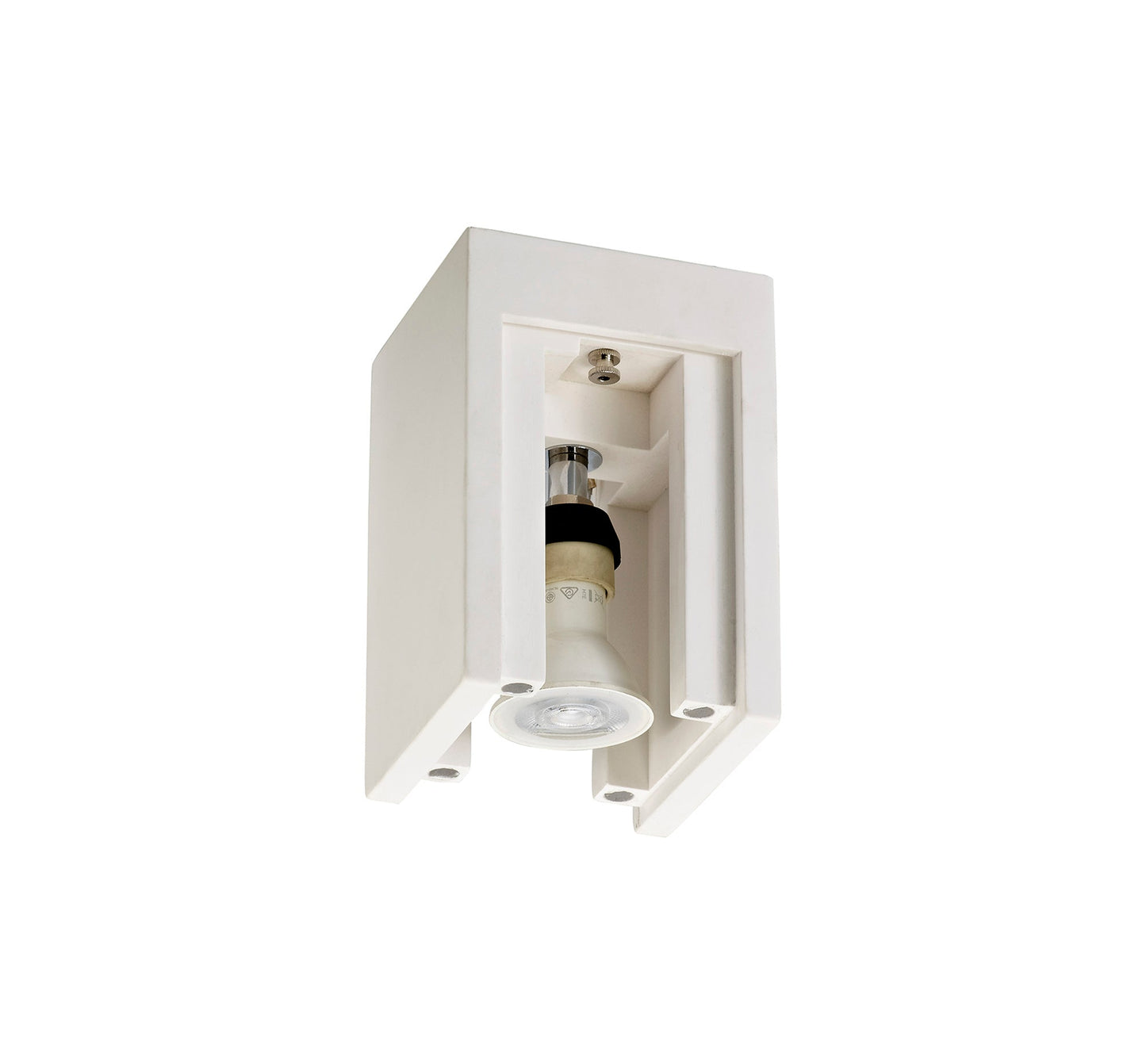 Astbury Square Ceiling, 1 x GU10 Max 25W, White Paintable Gypsum 2