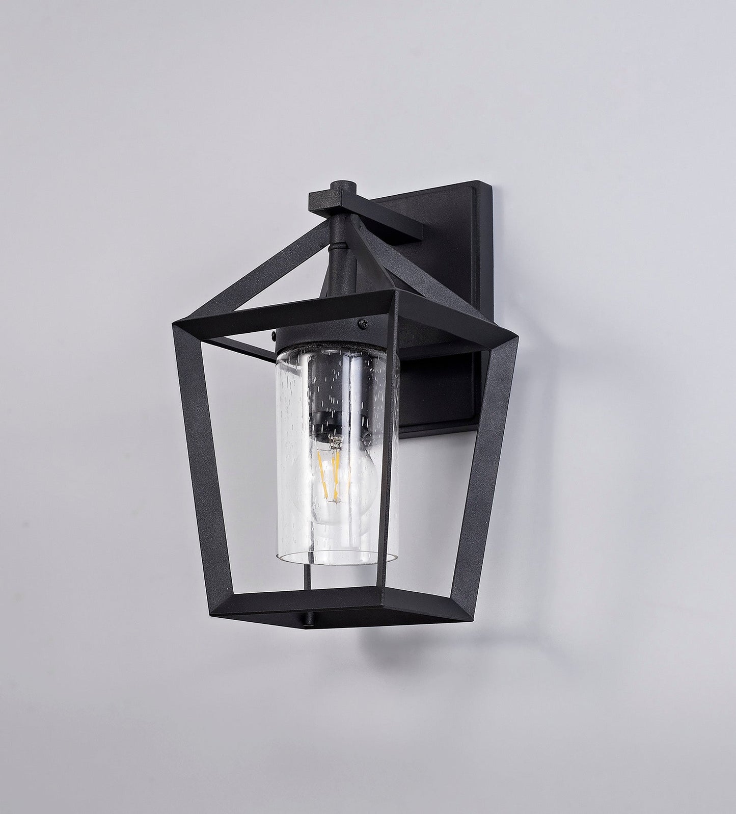Bach Down Wall Lamp, 1 x E27, IP54, Anthracite and Clear Rain Drop Effect Glass, 2yrs Warranty