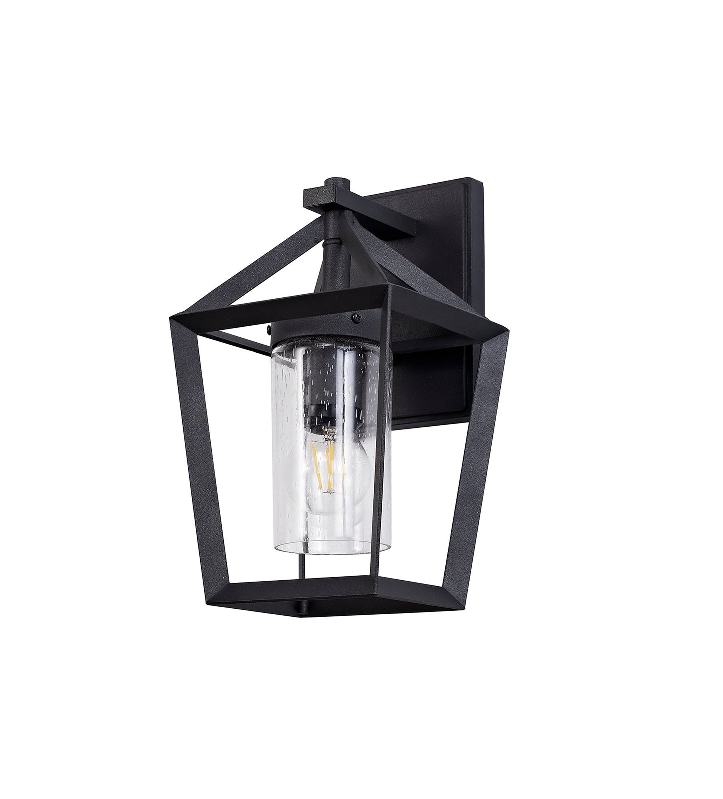 Bach Down Wall Lamp, 1 x E27, IP54, Anthracite and Clear Rain Drop Effect Glass, 2yrs Warranty