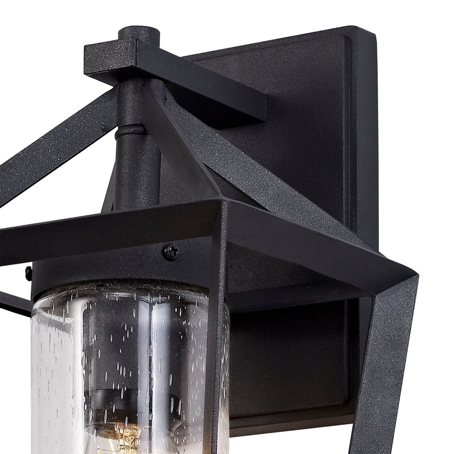 Bach Down Wall Lamp, 1 x E27, IP54, Anthracite and Clear Rain Drop Effect Glass, 2yrs Warranty