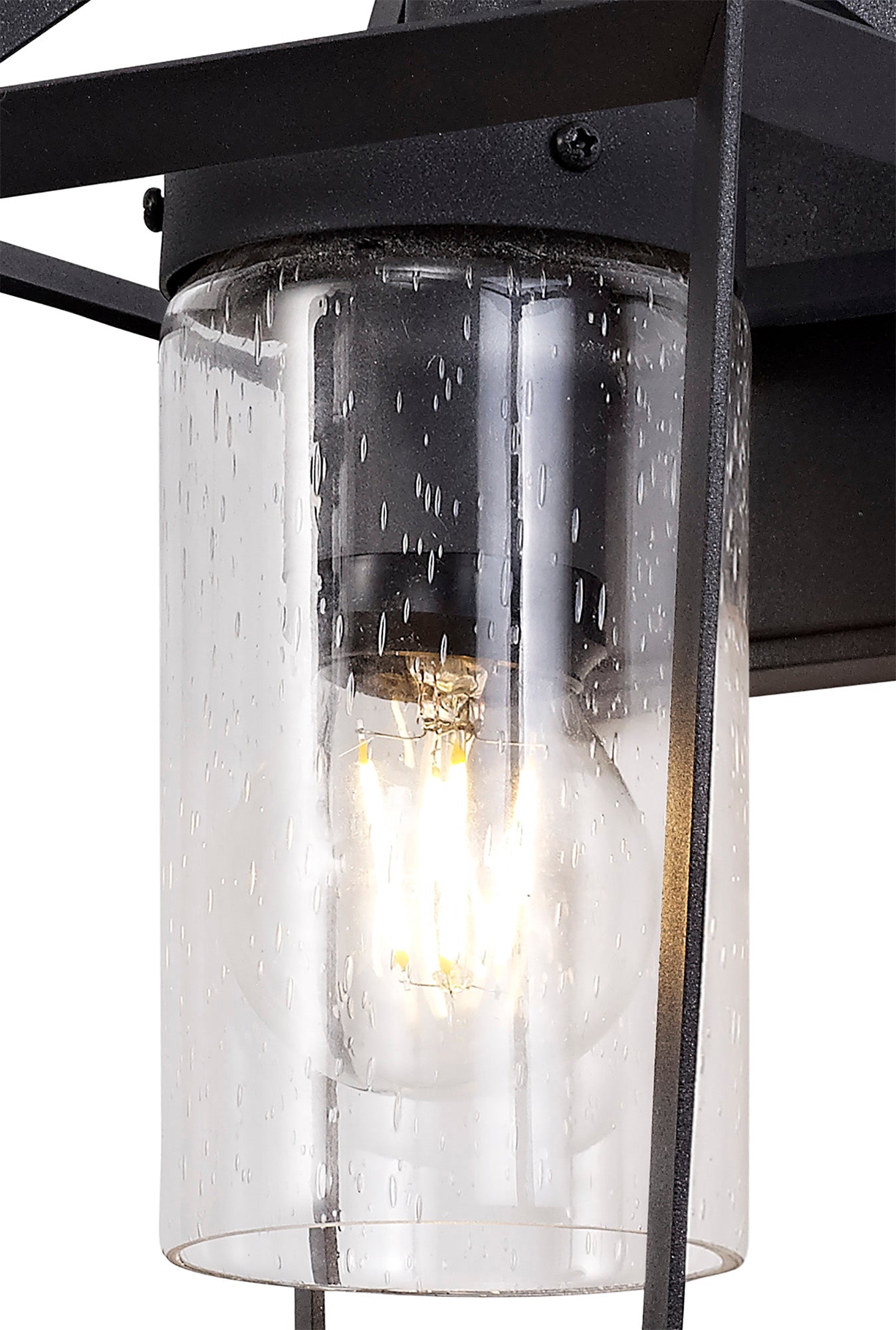 Bach Down Wall Lamp, 1 x E27, IP54, Anthracite and Clear Rain Drop Effect Glass, 2yrs Warranty