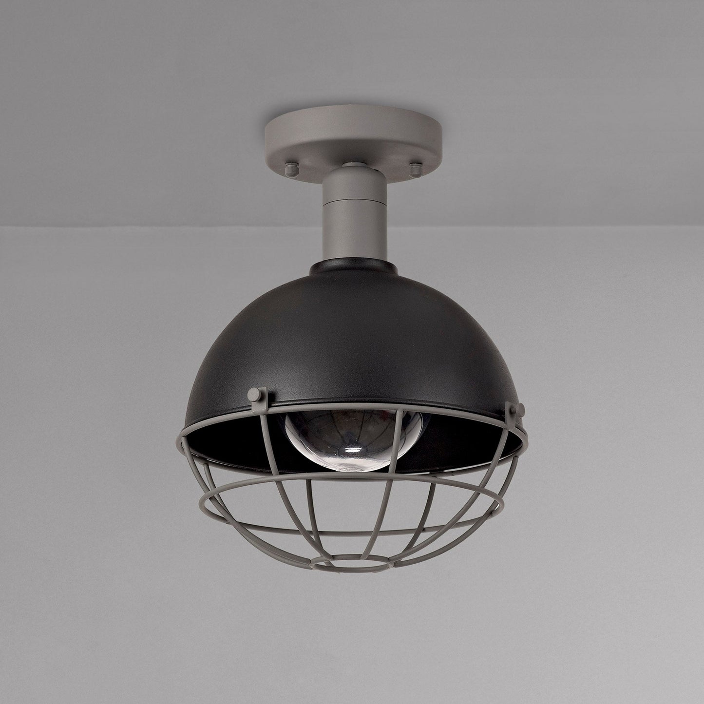 Bankhall Ceiling, 1 Light E27, IP65, Matt Black and Grey, 2yrs Warranty