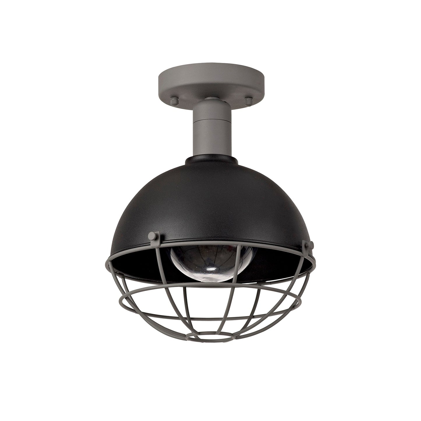 Bankhall Ceiling, 1 Light E27, IP65, Matt Black and Grey, 2yrs Warranty