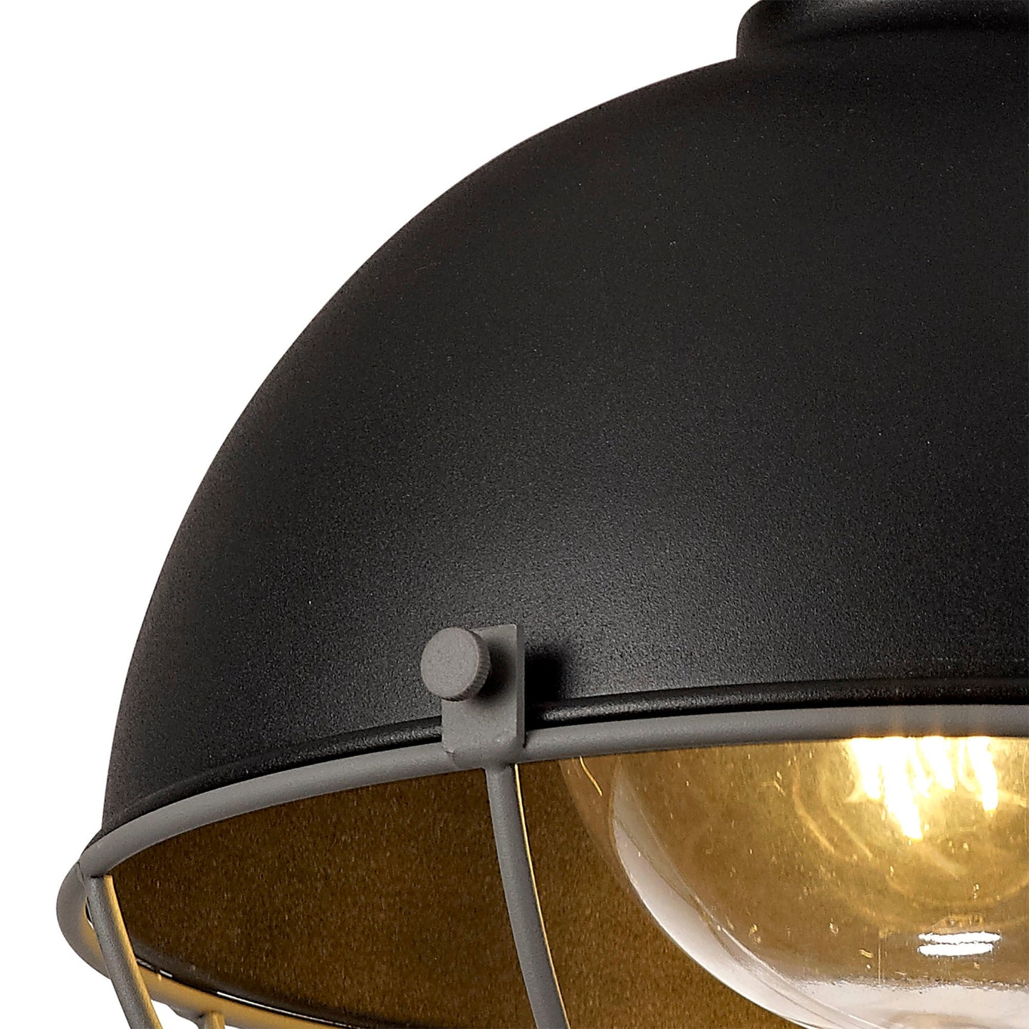 Bankhall Ceiling, 1 Light E27, IP65, Matt Black and Grey, 2yrs Warranty