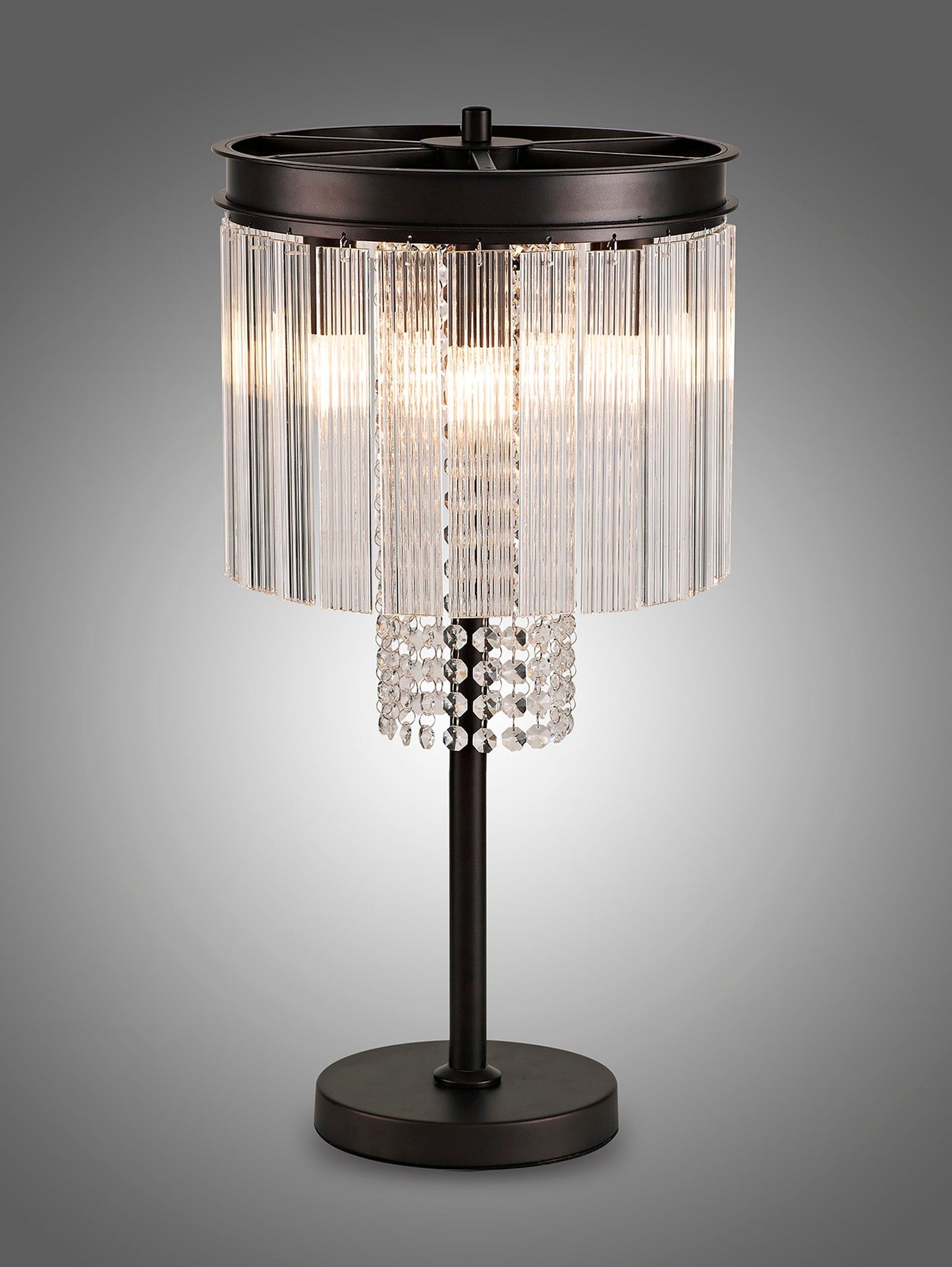 Barns Table Lamp, 6 Light E14, Brown Oxide